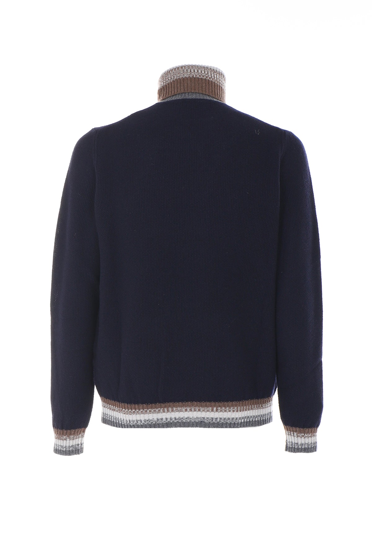 Pullover Collo Alto Sfumato Chicco Blue Navy Melange