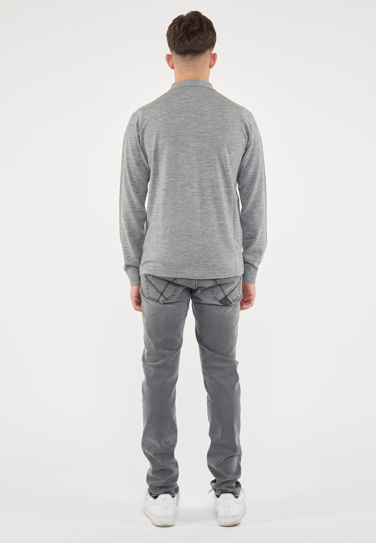 Cardigan Camicia Merinos Grigio Melange
