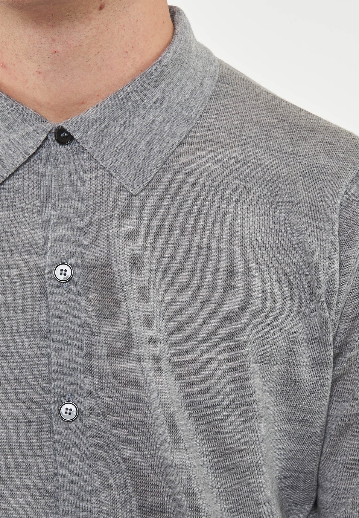 Cardigan Camicia Merinos Grigio Melange
