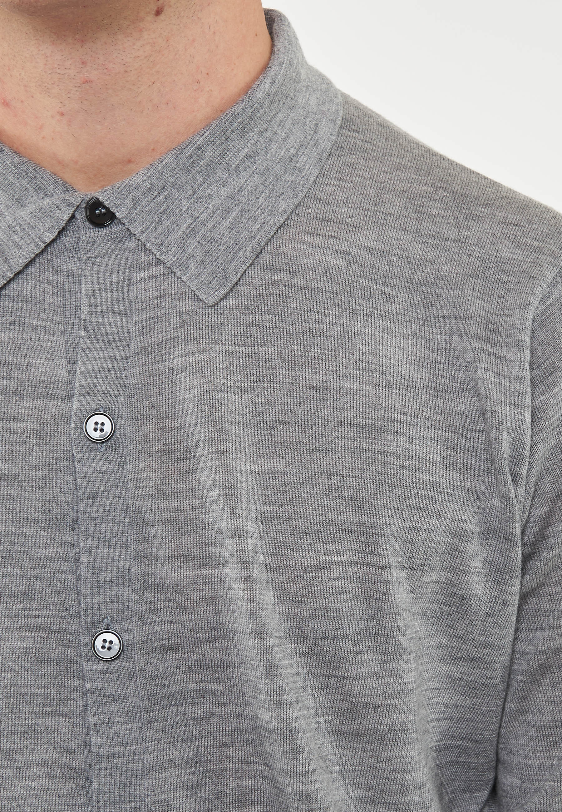 Cardigan Camicia Merinos Grigio Melange