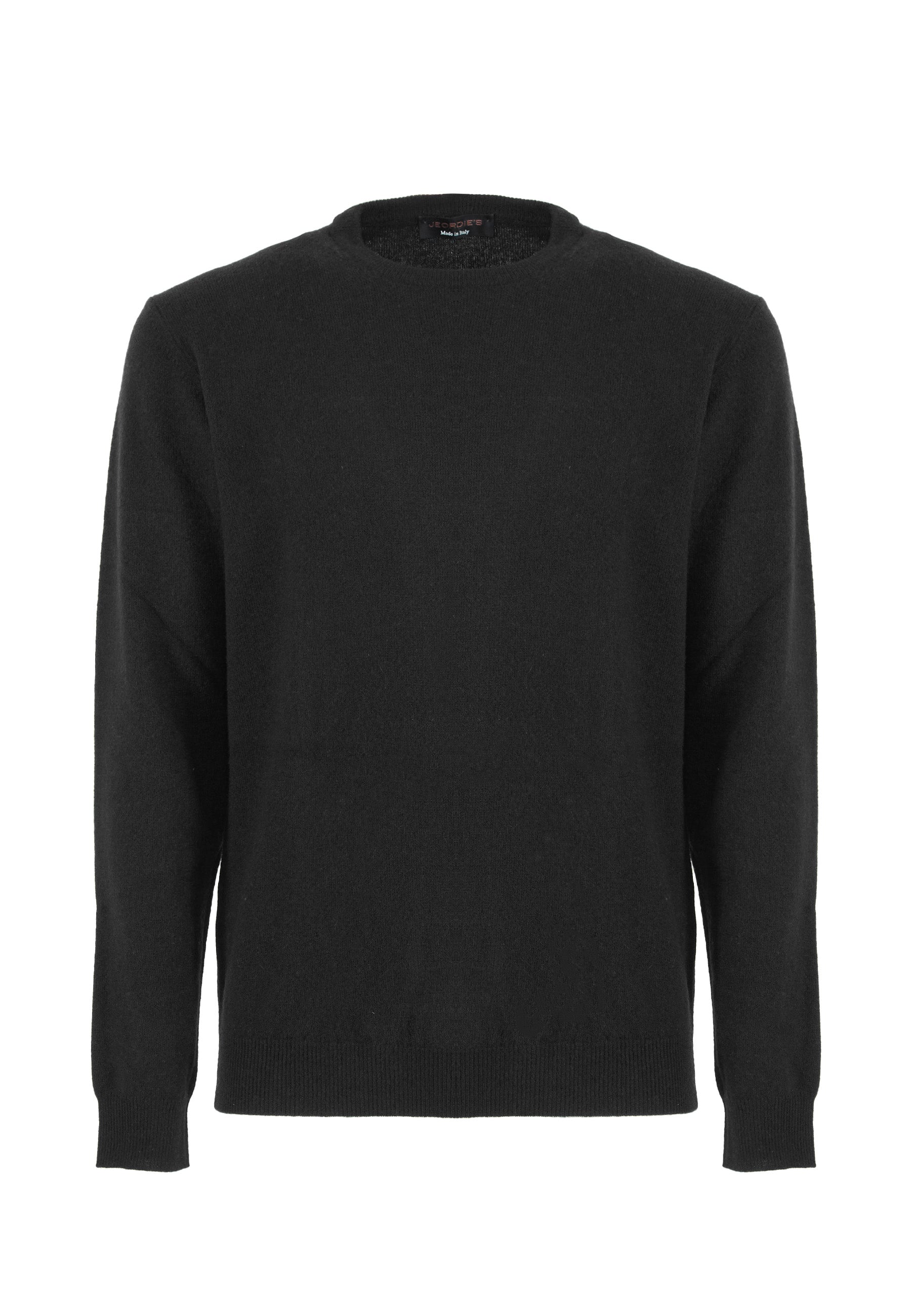 Girocollo Misto Cachemire Merinos Nero