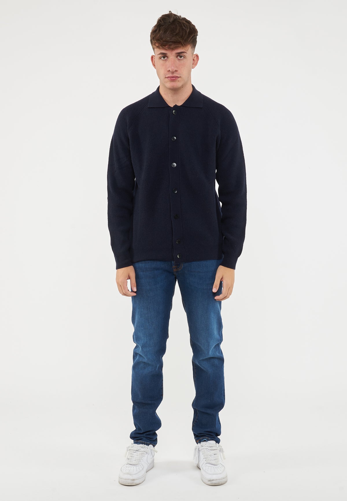 Cardigan Camicia Blue Navy Melange