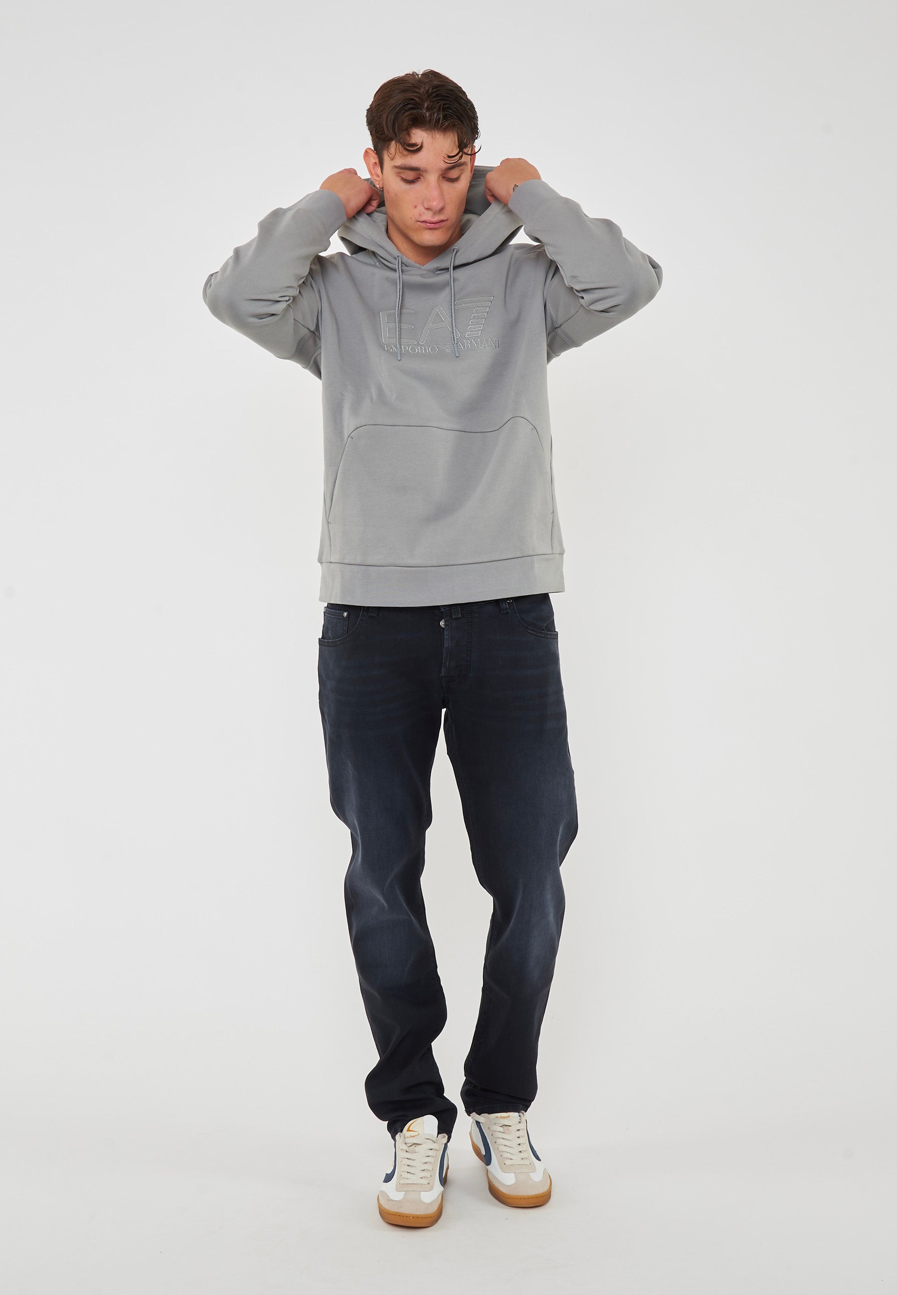 Felpa Con Cappuccio Visibility In Misto Cotone