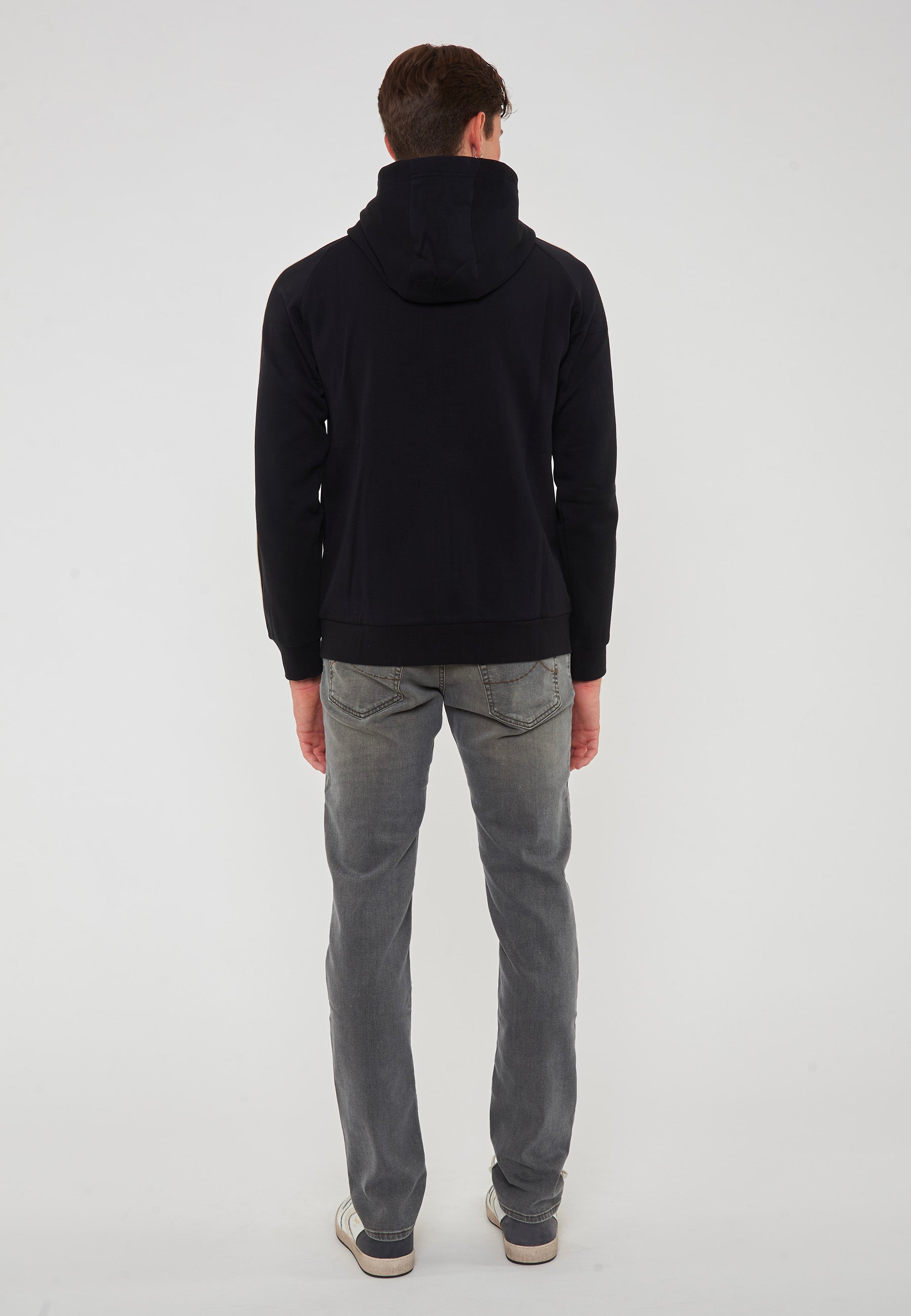 Felpa Con Cappuccio E Zip Logo Series In Misto Cotone