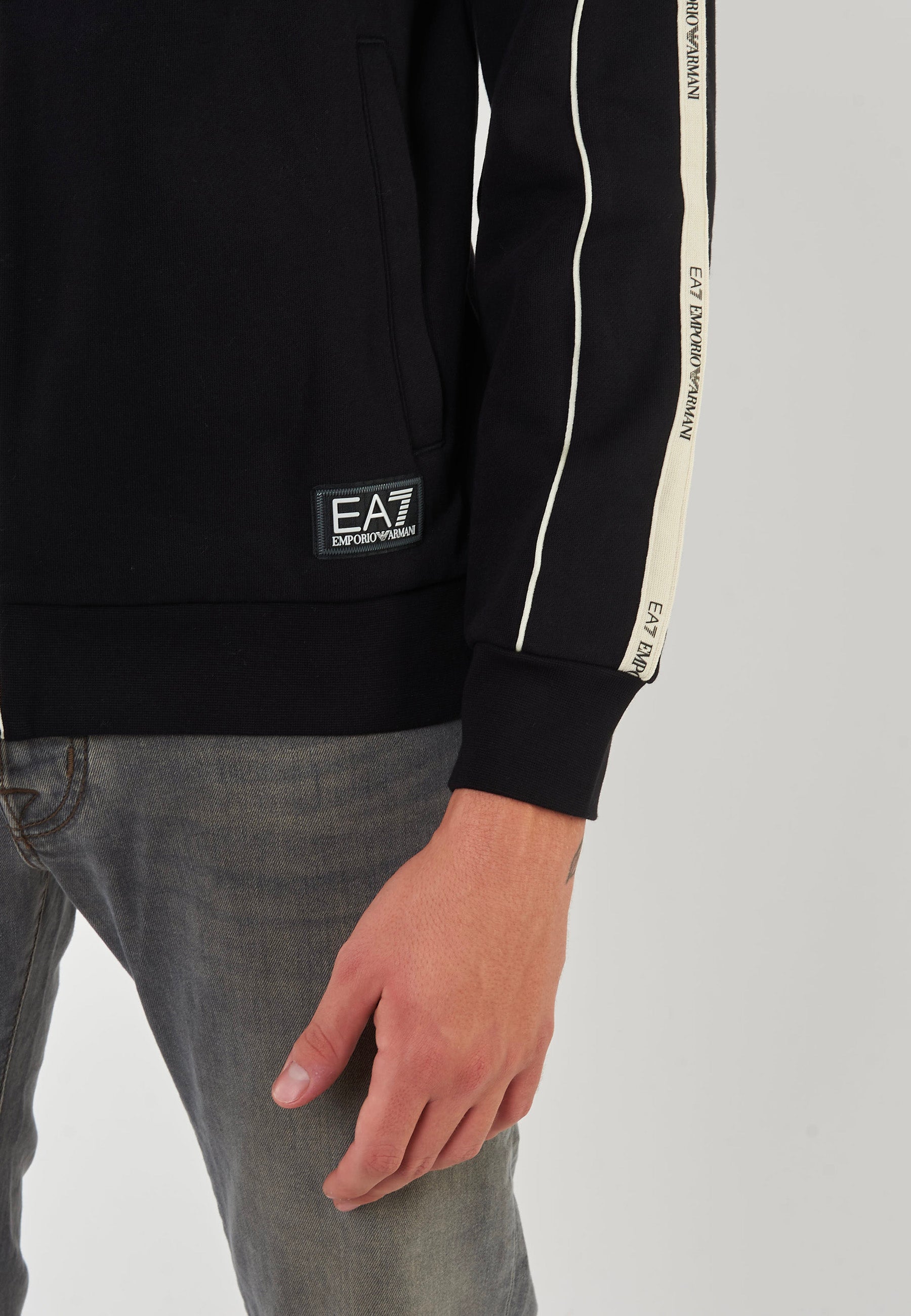 Felpa Con Cappuccio E Zip Logo Series In Misto Cotone