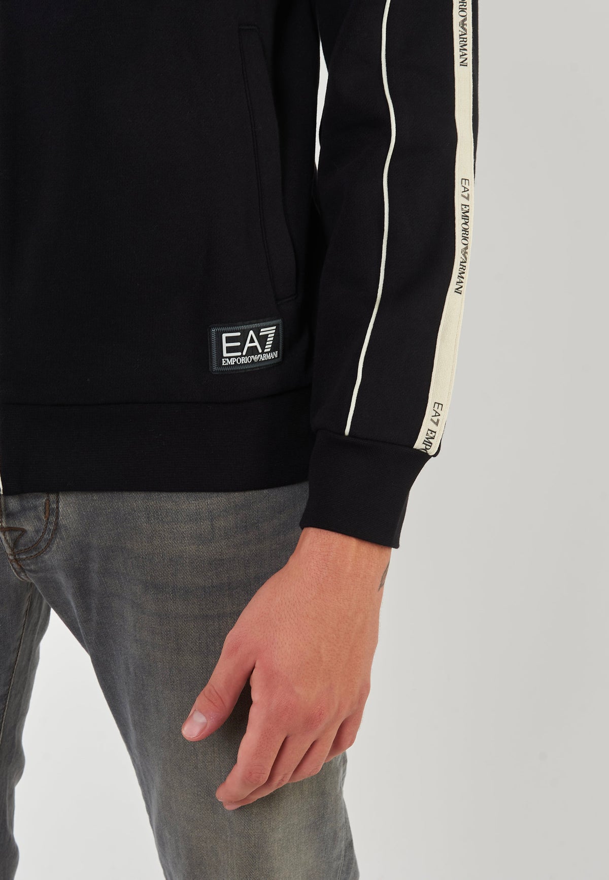 Felpa Con Cappuccio E Zip Logo Series In Misto Cotone
