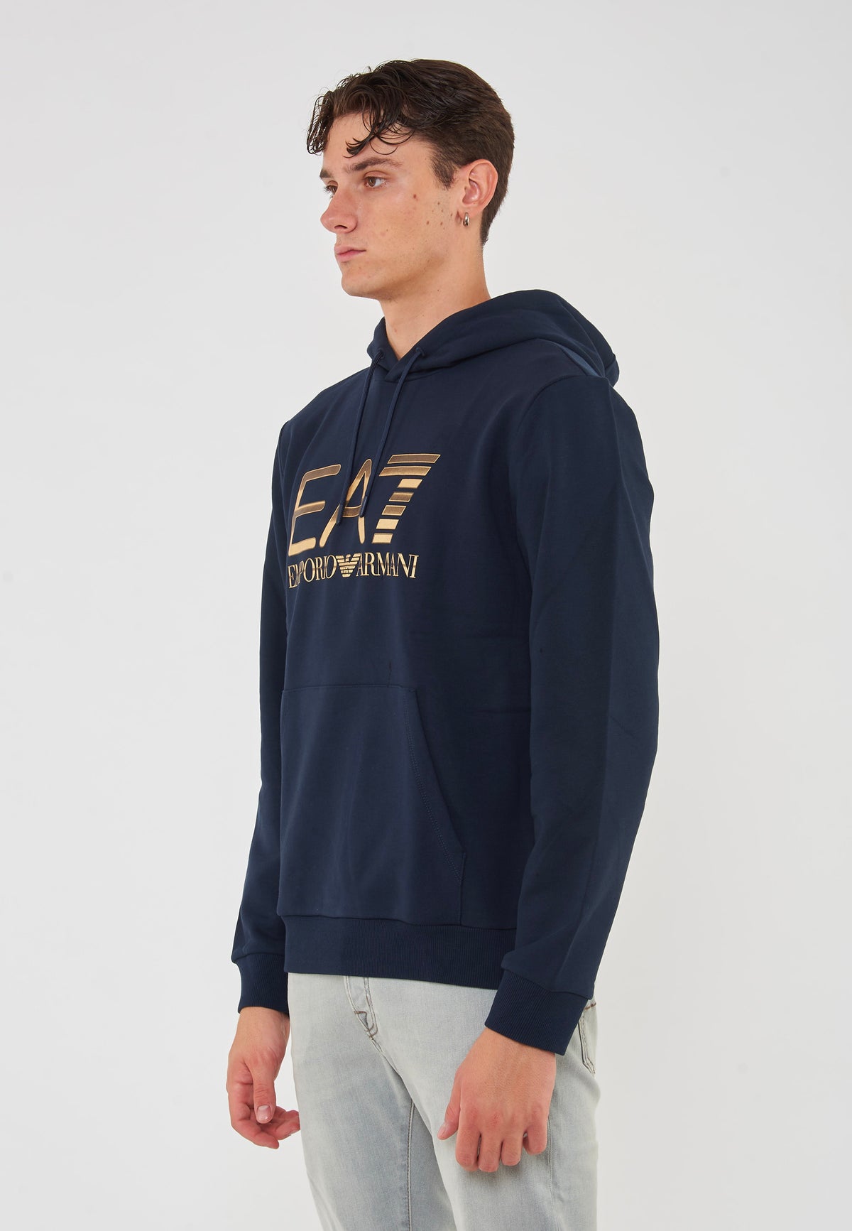 Felpa Con Cappuccio Logo Series In Cotone Stretch Con Maxi Logo