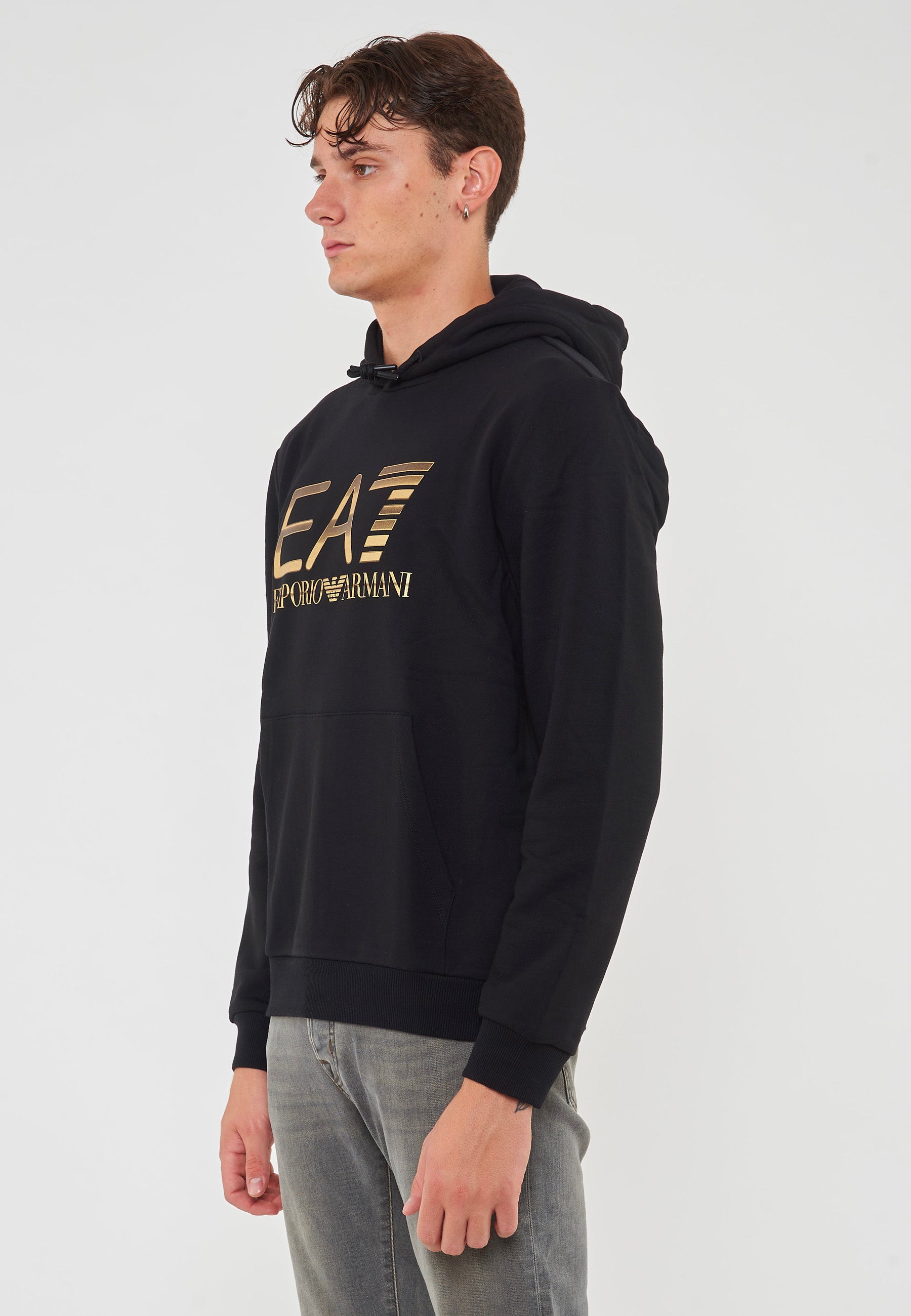 Felpa Con Cappuccio Logo Series In Cotone Stretch Con Maxi Logo