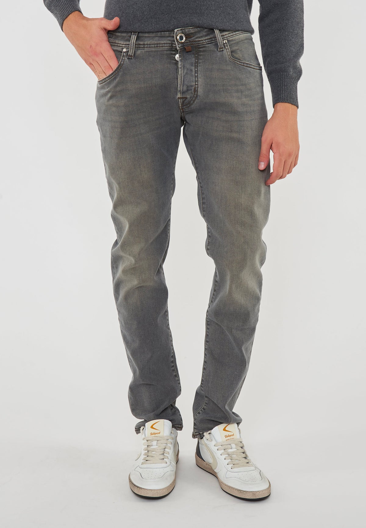 Nick Slim 5-Pocket Jeans in Super Stretch Denim Grey