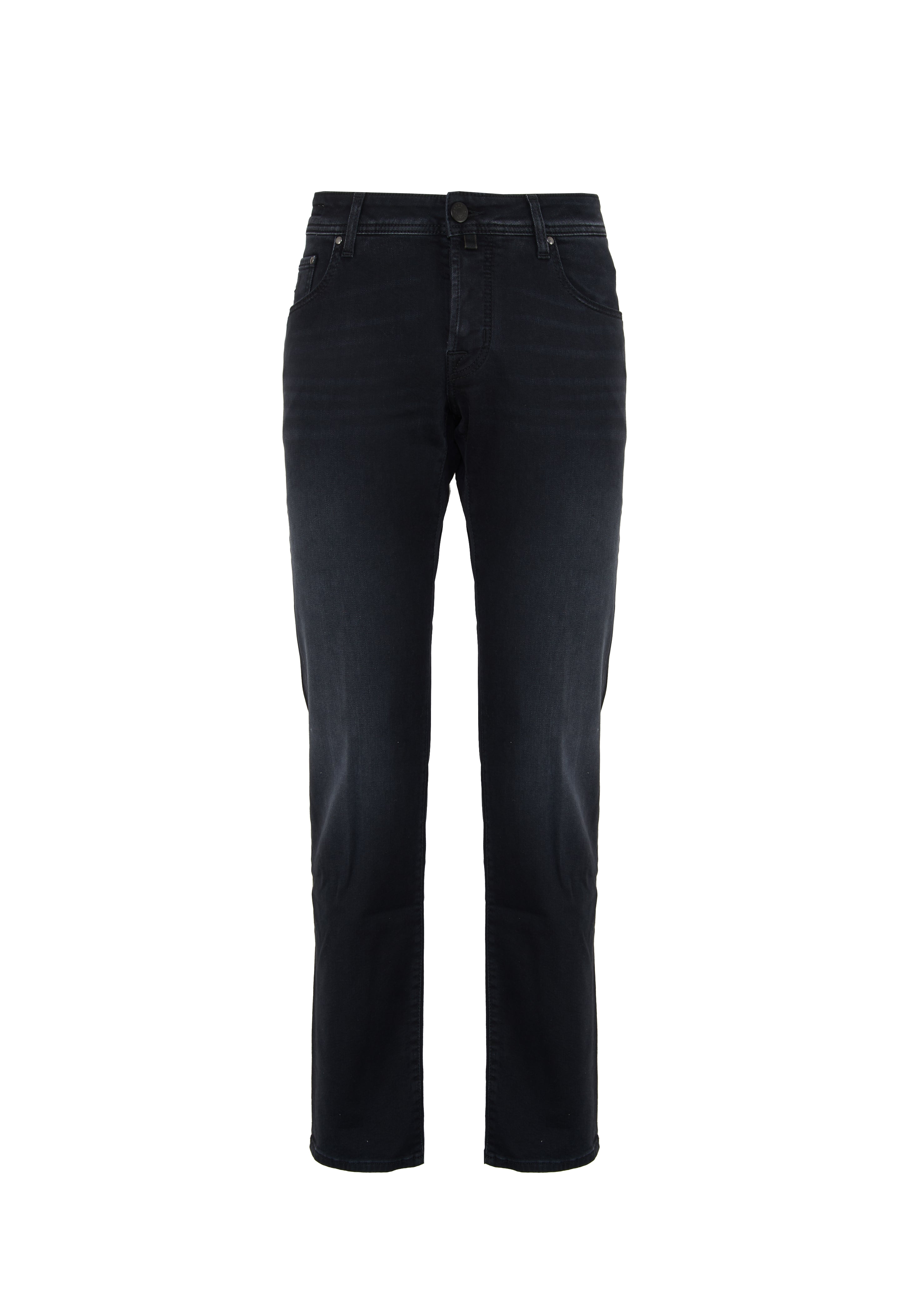 Jeans 5 Tasche Nick Slim Super Slim In Denim Stretch Di Cotone Organico Nero Lavaggio Rinse