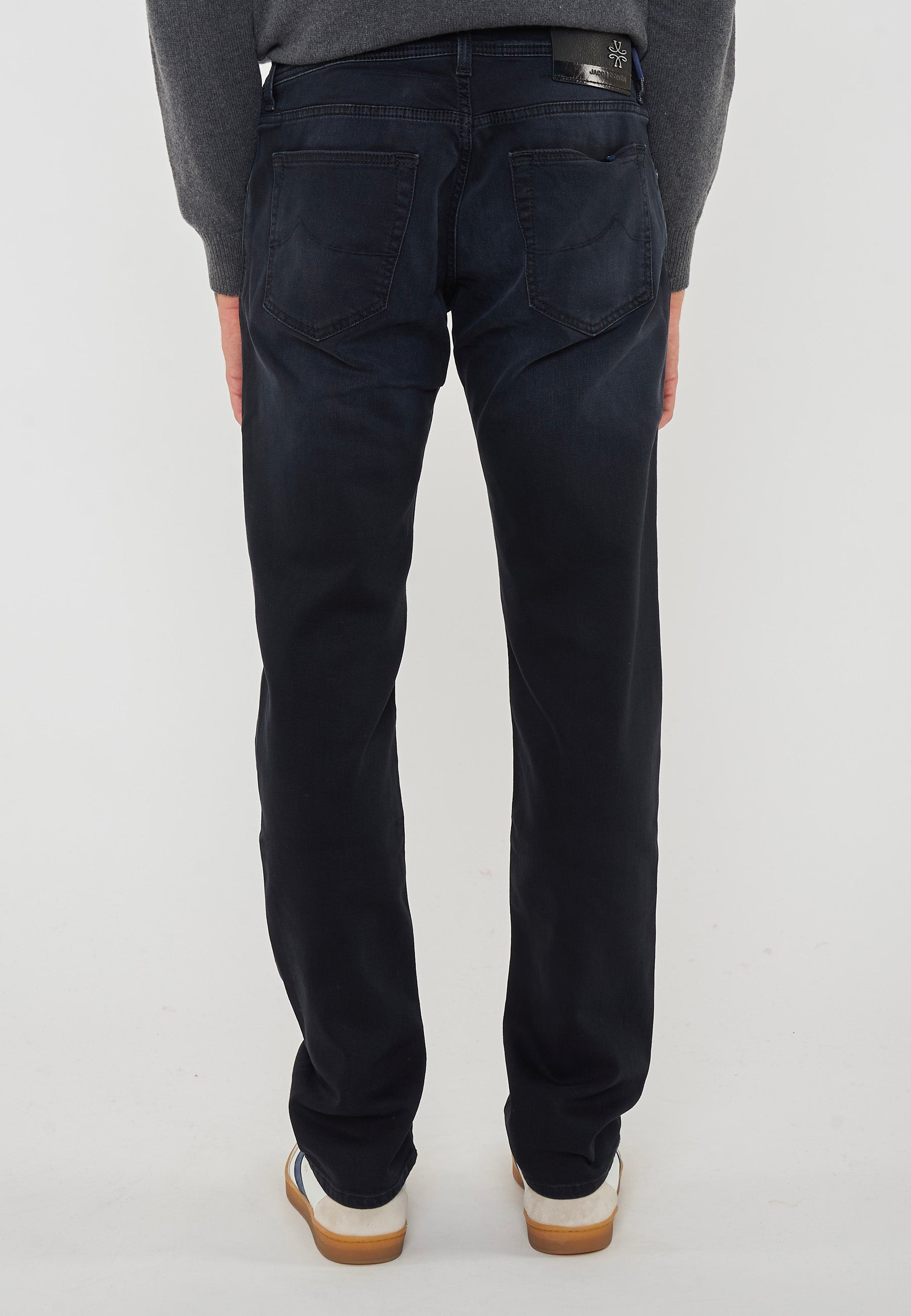 Jeans 5 Tasche Nick Slim Super Slim In Denim Stretch Di Cotone Organico Nero Lavaggio Rinse