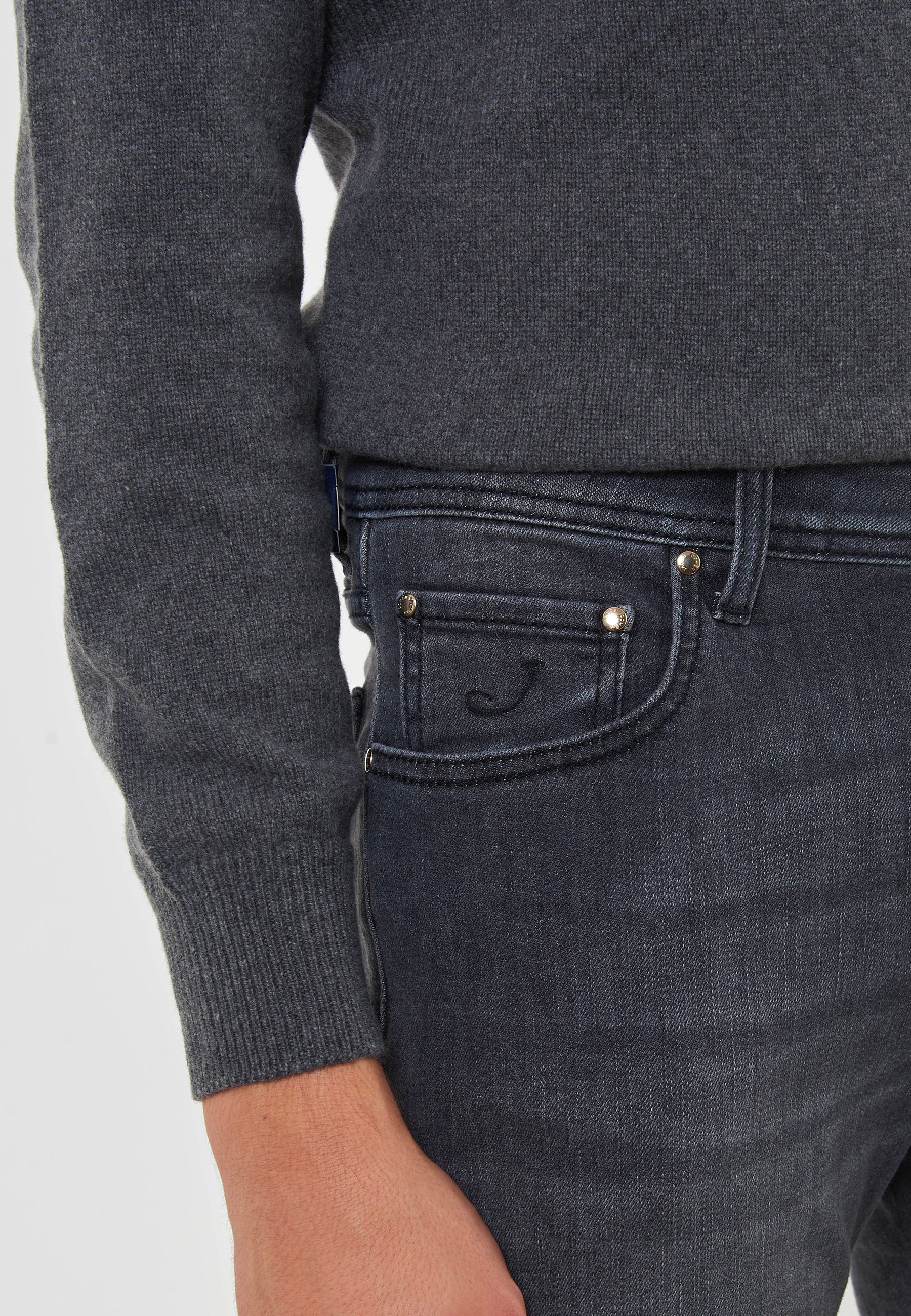 Jeans 5 Tasche Nick Slim In Denim Super Stretch Medium Black