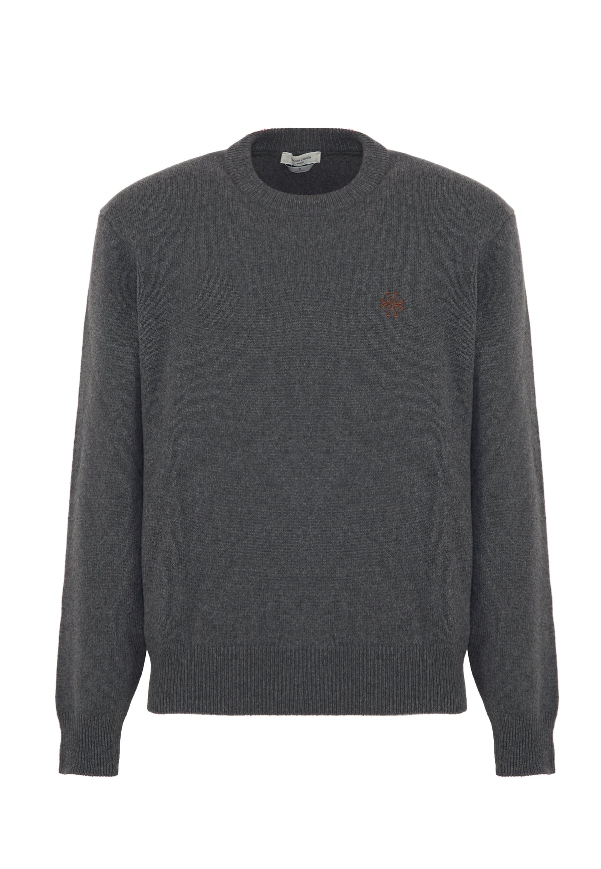 Maglia Girocollo In Lana E Cashmere Dark Grey