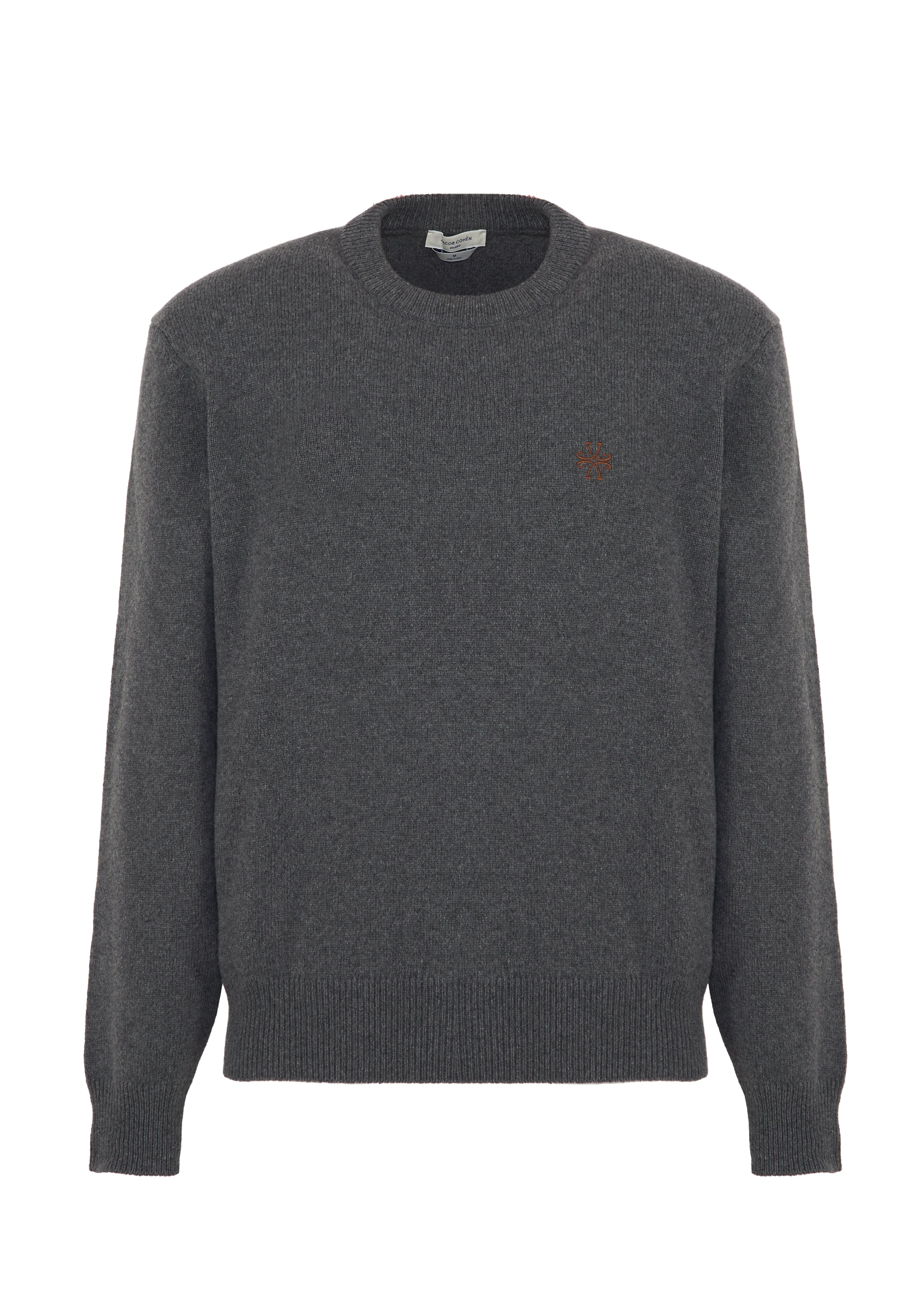 Maglia Girocollo In Lana E Cashmere Dark Grey