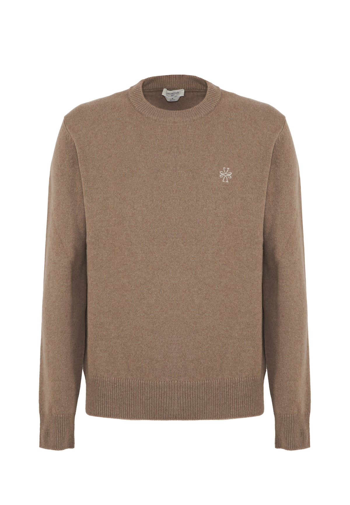 Maglia Girocollo In Lana E Cashmere Camel Melange