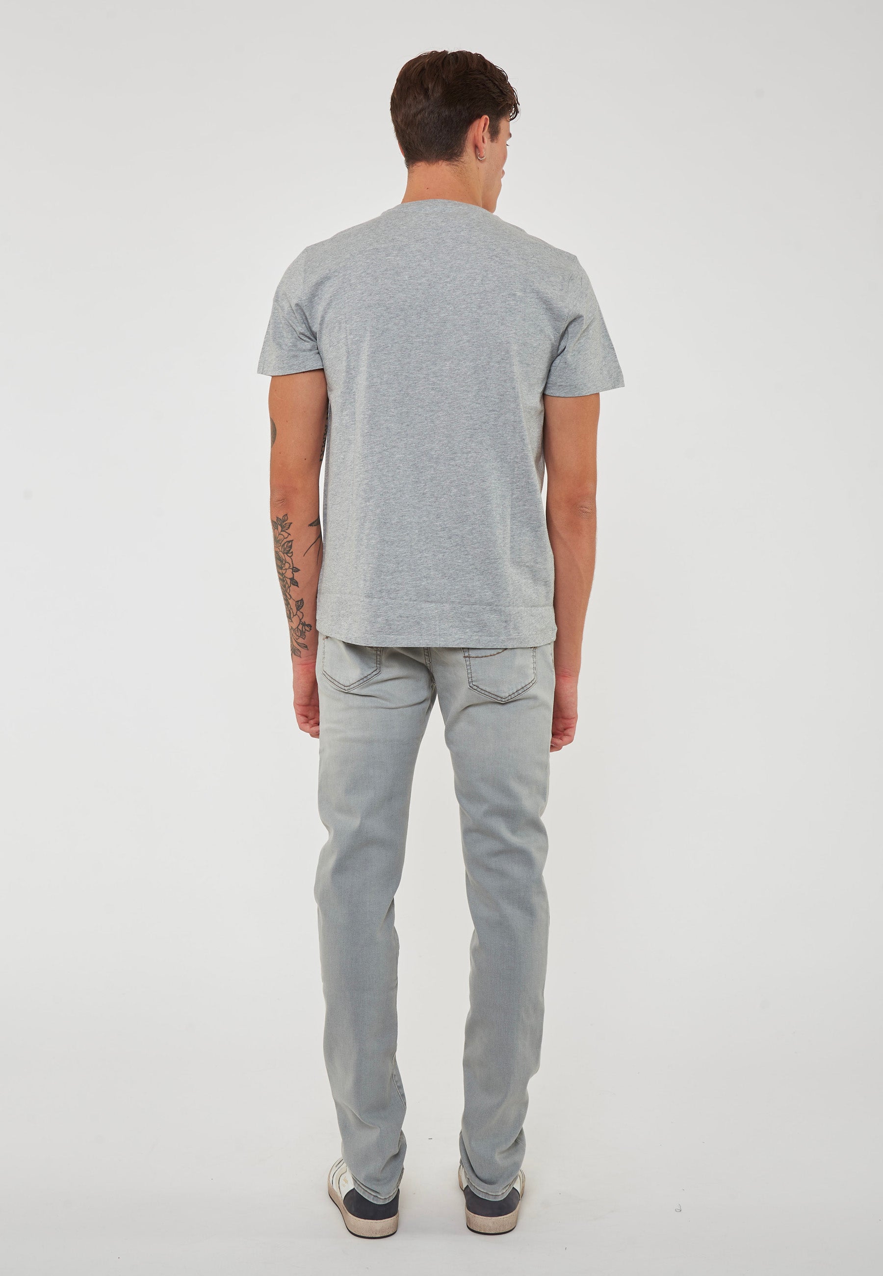 T-Shirt In Jersey di Cotone Grigio