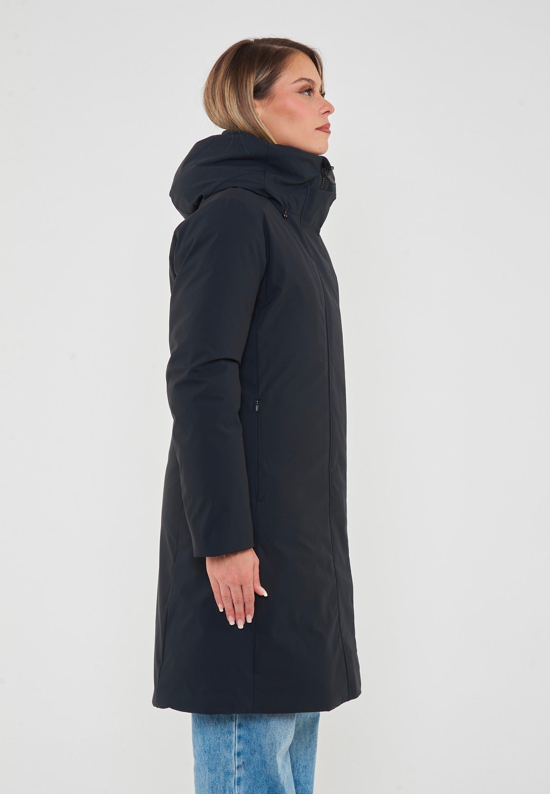 Parka Donna Con Cappuccio Sienna Nero