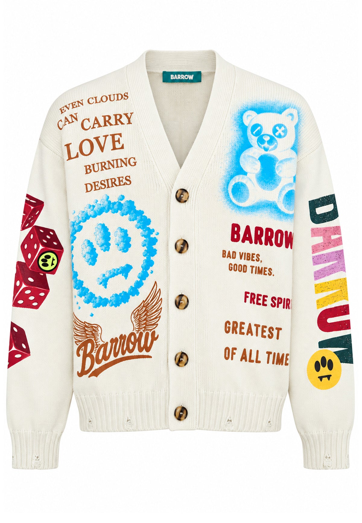 Cardigan Con Grafiche Multicolor Coconut