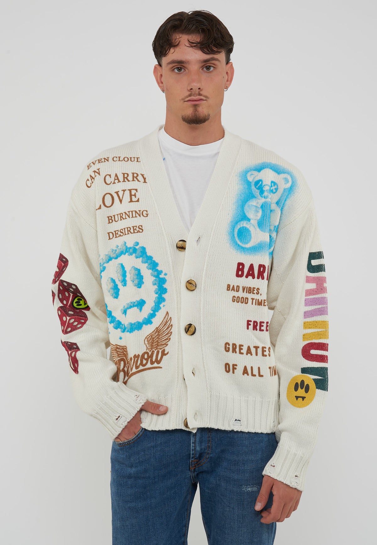 Cardigan Con Grafiche Multicolor Coconut