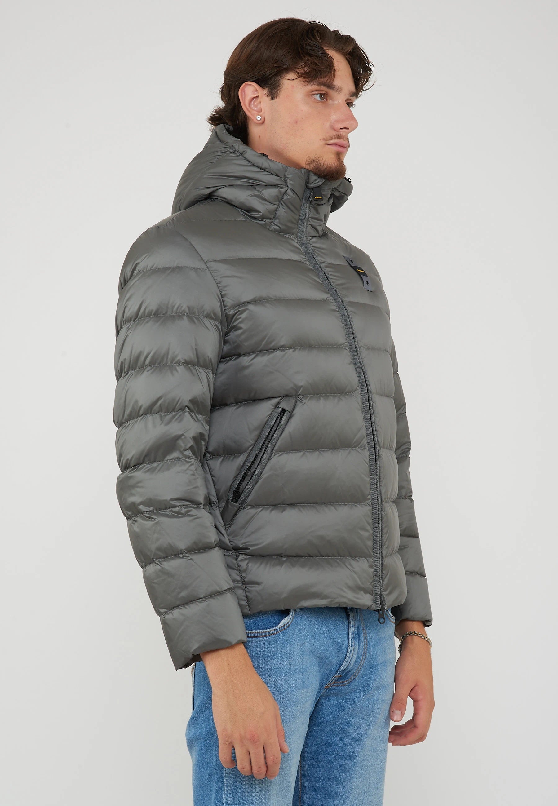 Piumino Con Cappuccio Acton Grigio Roccia