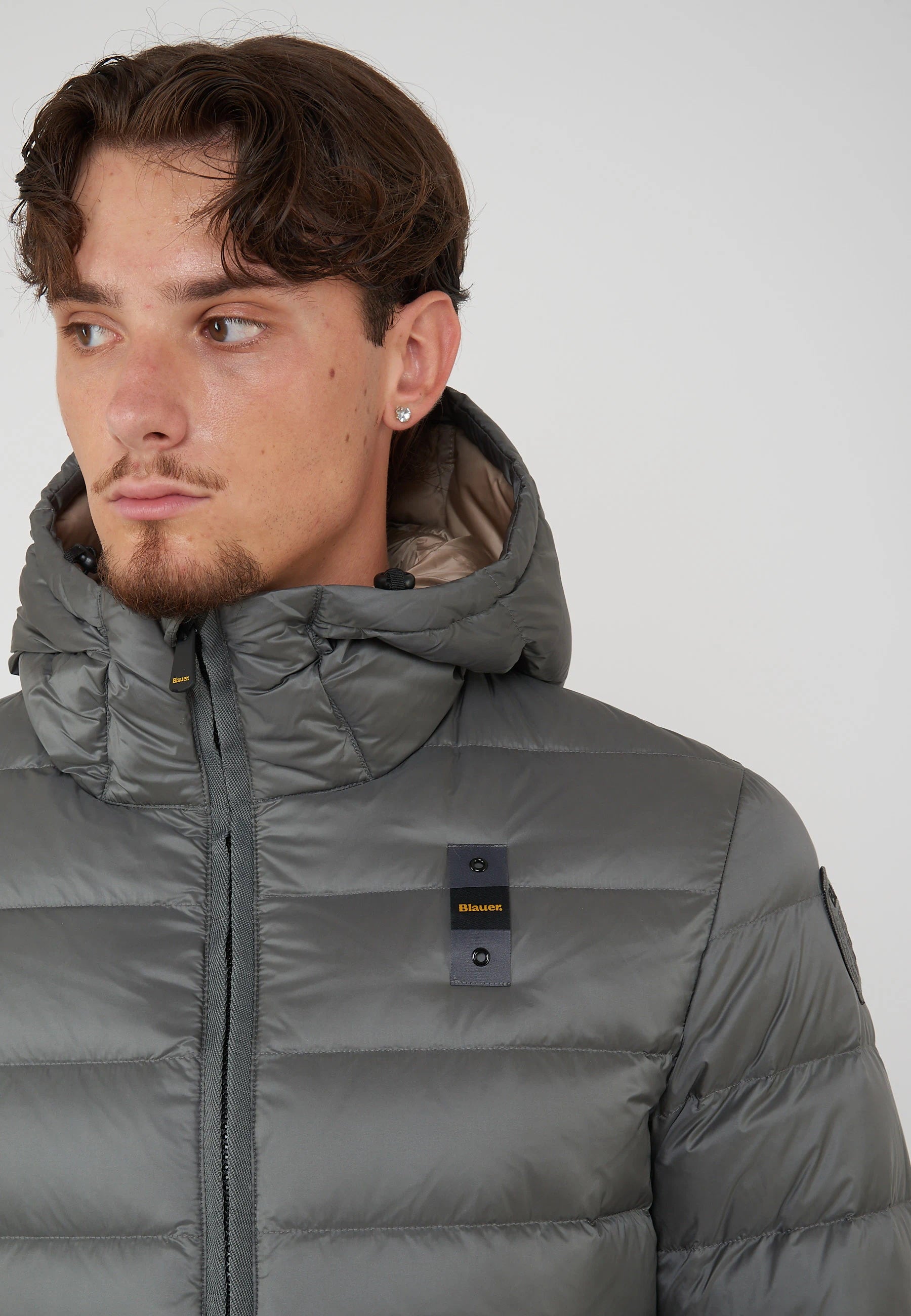 Piumino Con Cappuccio Acton Grigio Roccia