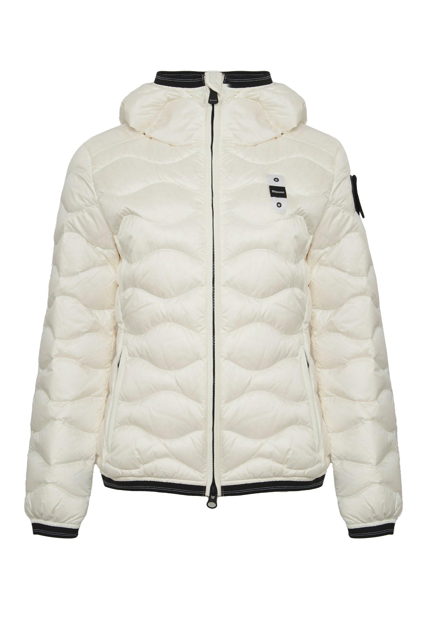 Piumino Ad Onde Camelia Bianco Ottico
