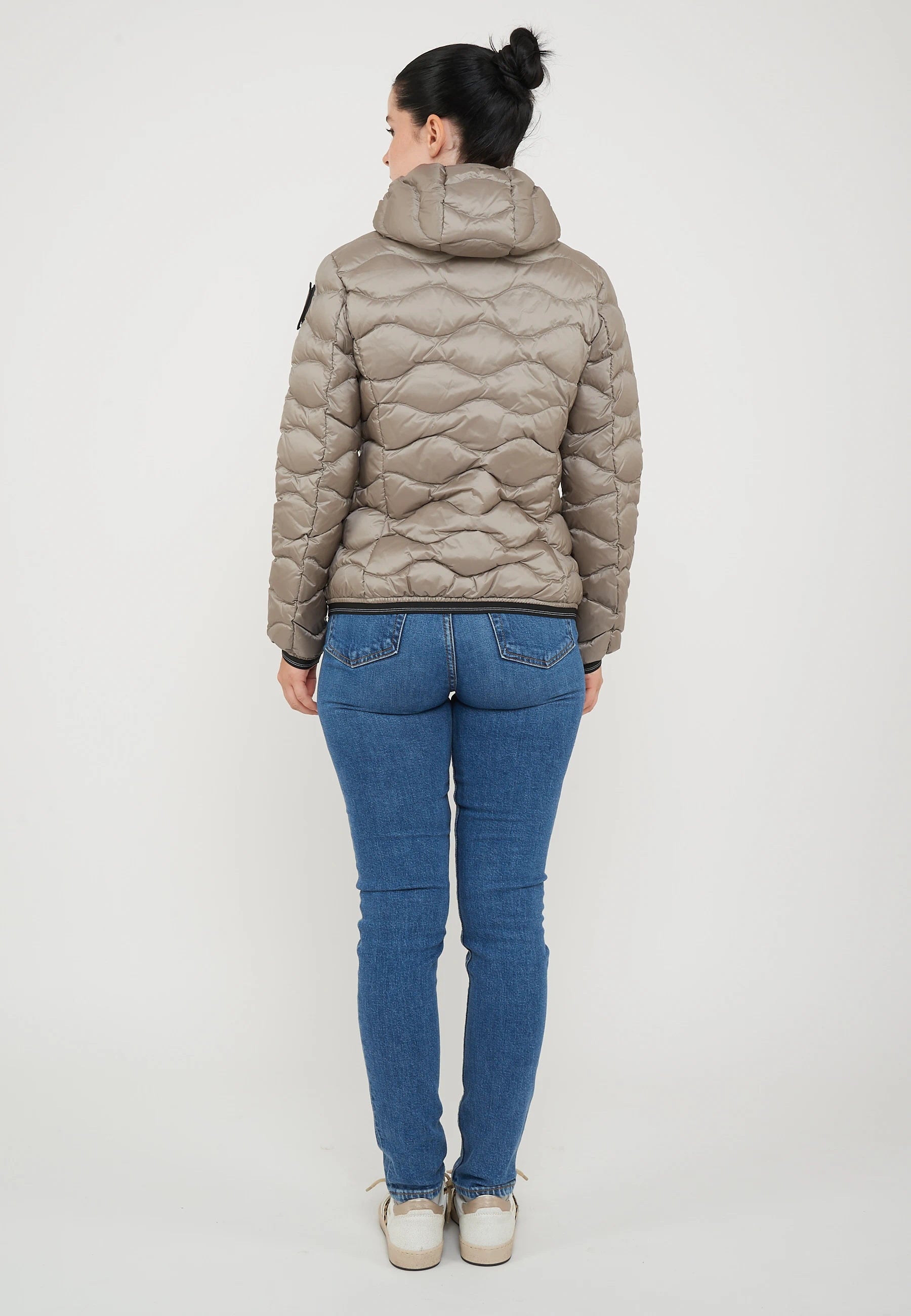 Piumino Ad Onde Camelia Grigio Nebbia