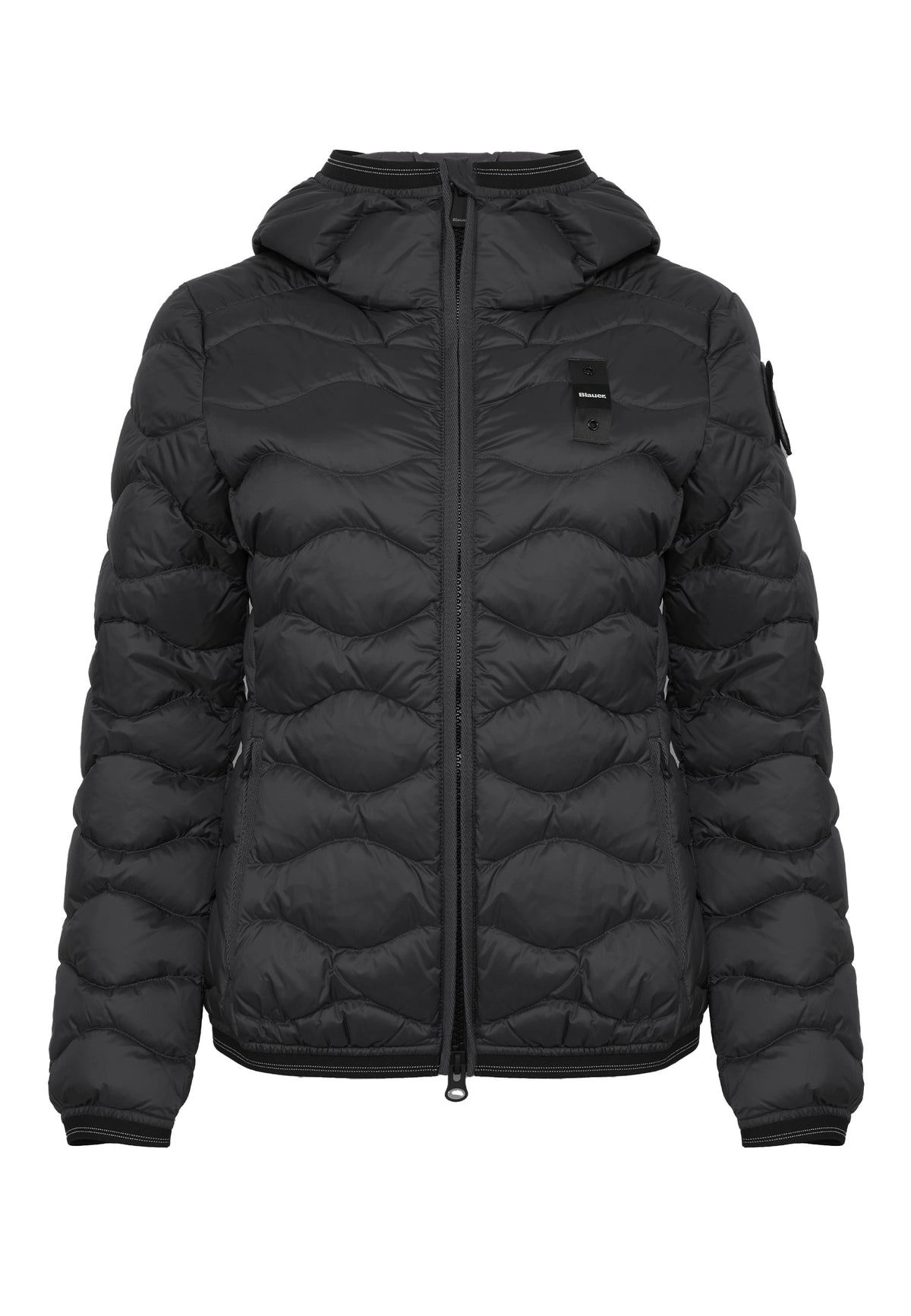 Piumino Ad Onde Camelia Nero