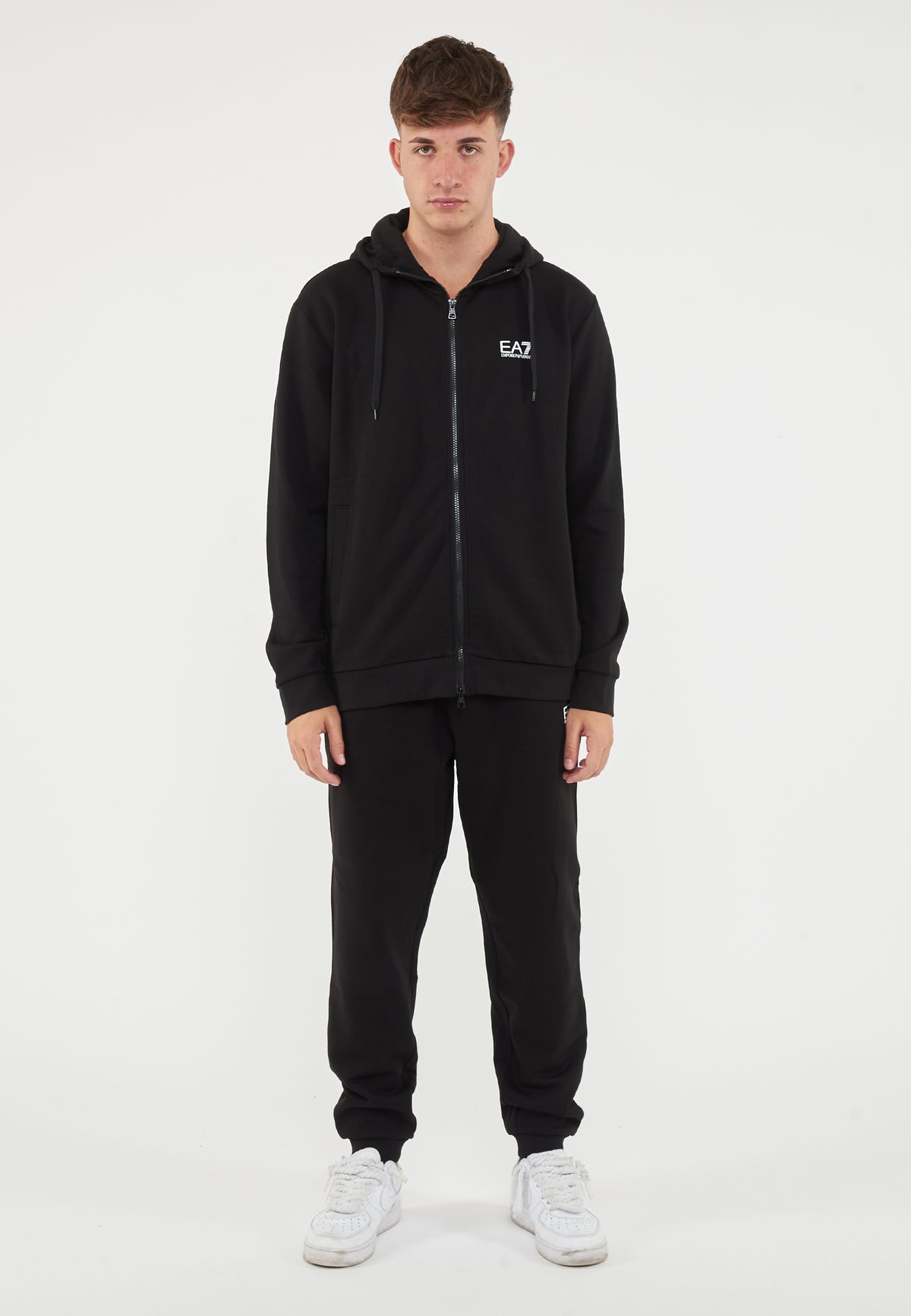 Tuta Con Cappuccio Core Identity In Misto Cotone Black