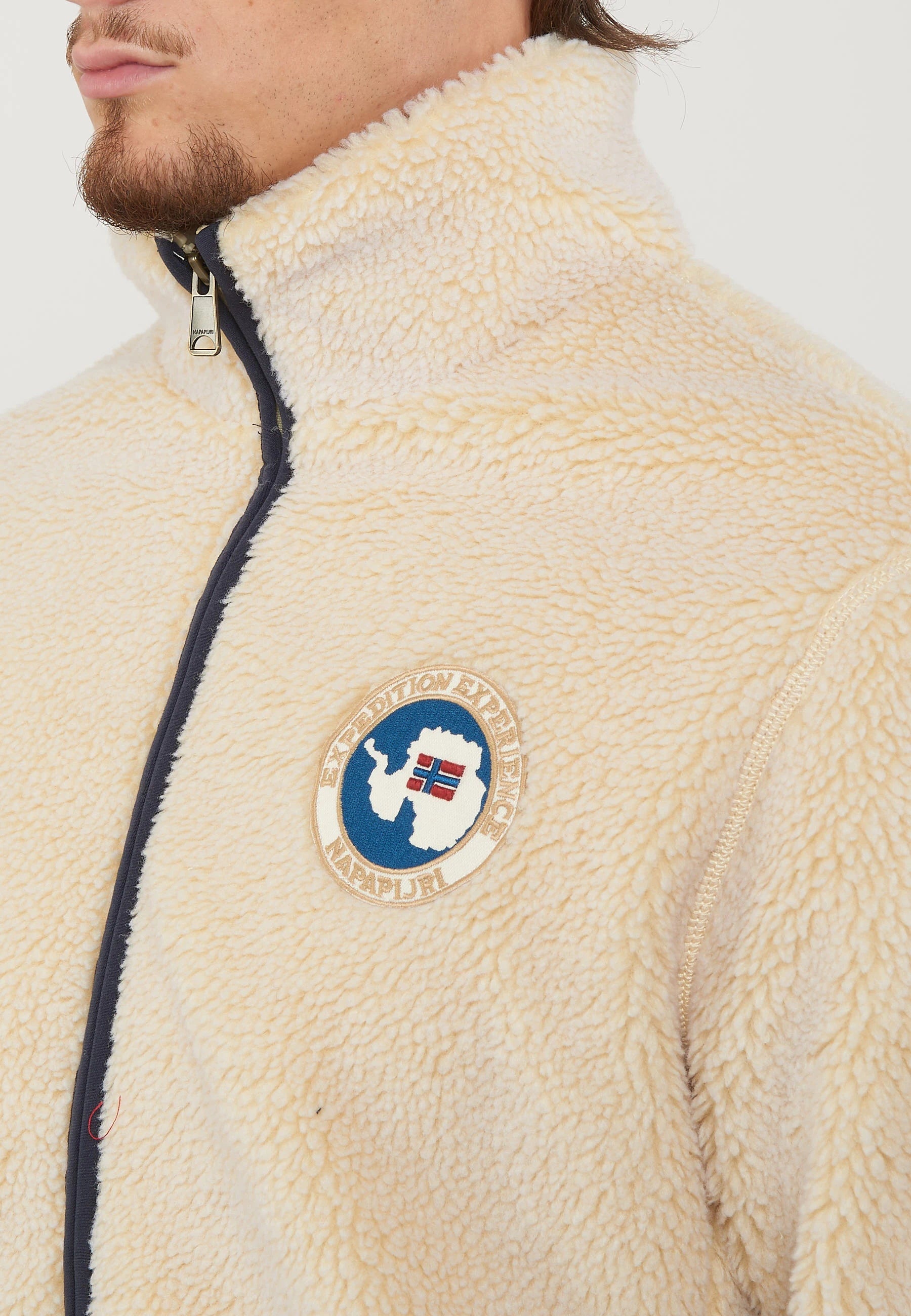 Felpa In Pile Con Zip T-Archive Fleece Putty
