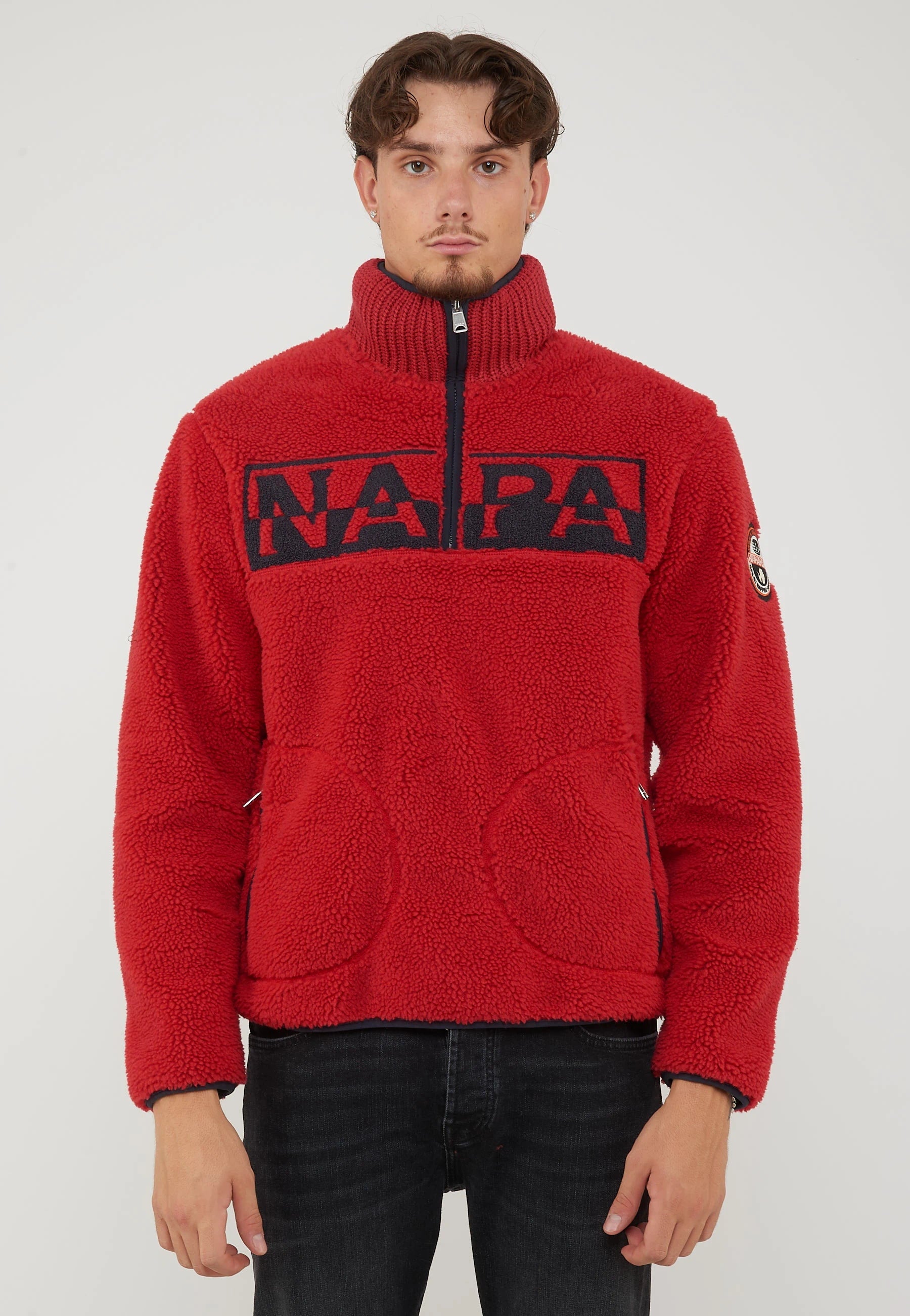 Felpa In Pile Con Mezza Zip T-Archive Fleece Haute Red