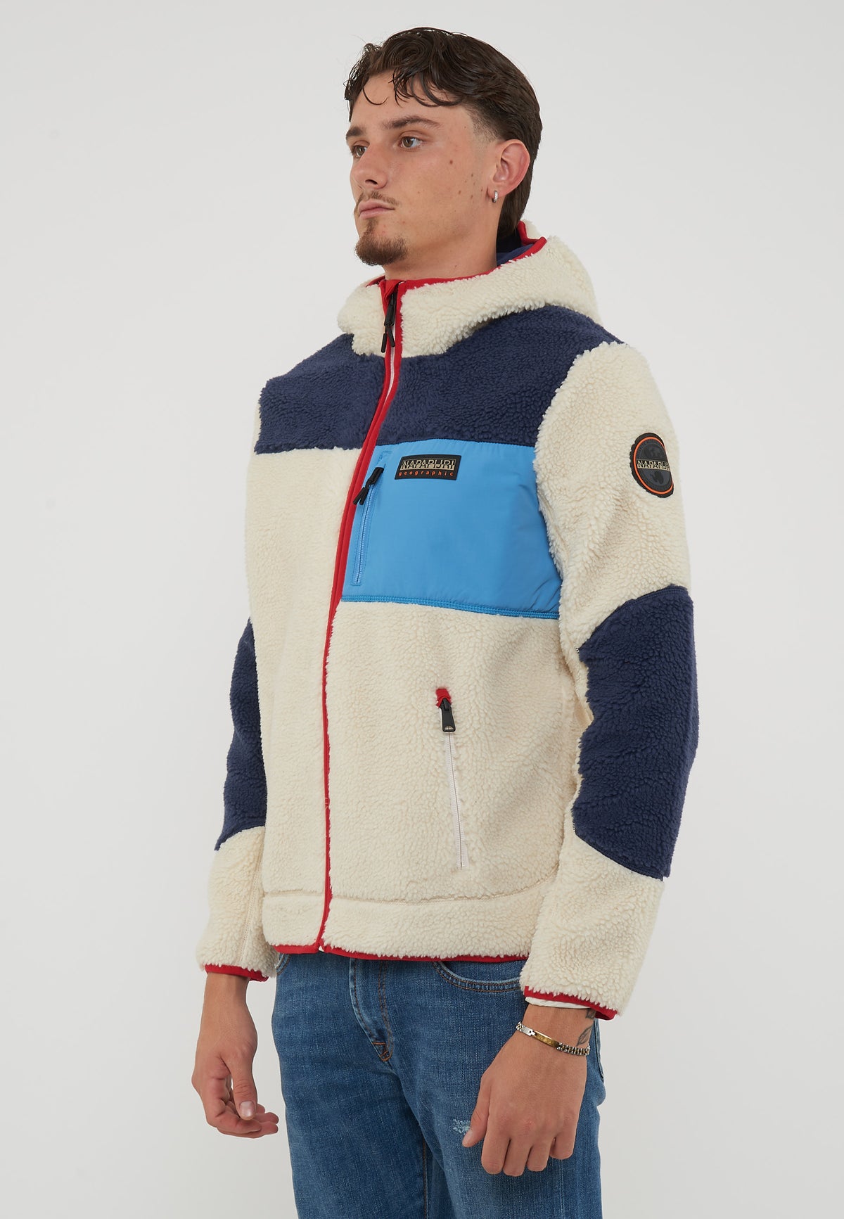 Felpa in Pile con Cappuccio e Zip Yupik
