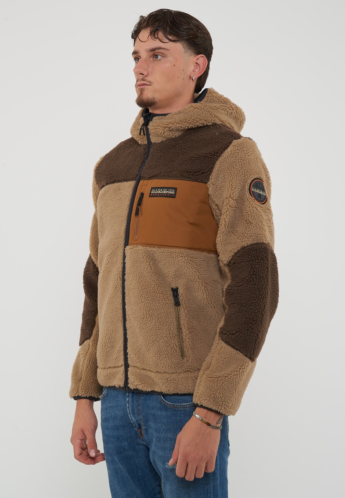 Felpa in Pile con Cappuccio e Zip Yupik