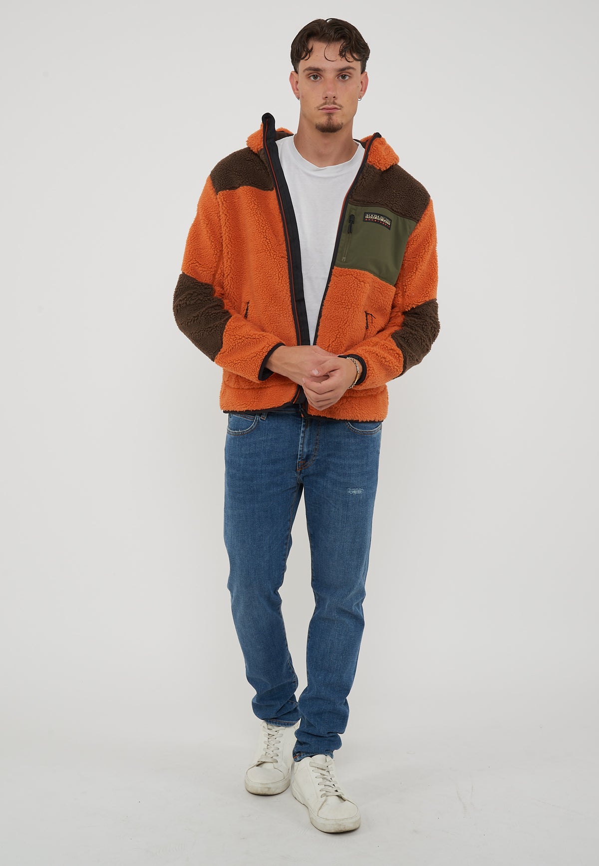 Felpa in Pile con Cappuccio e Zip Yupik Multicolore