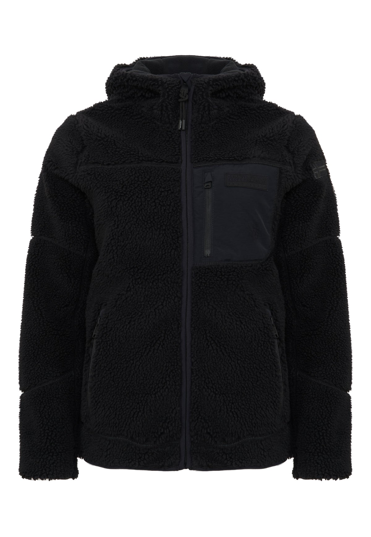 Felpa in Pile con Cappuccio e Zip Yupik Black Beauty