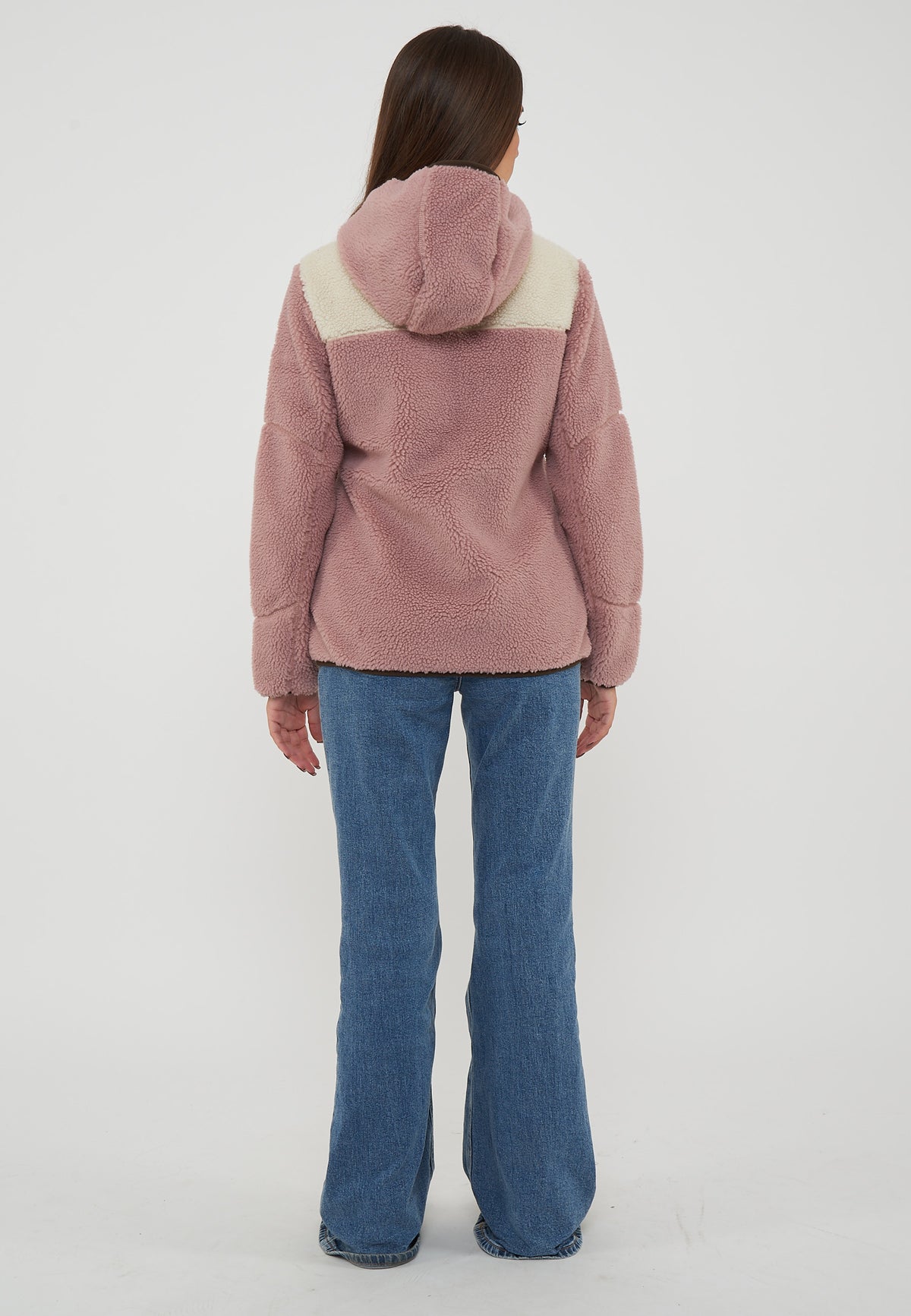 Felpa in Pile con Cappuccio e Zip Yupik Pink Woodrose