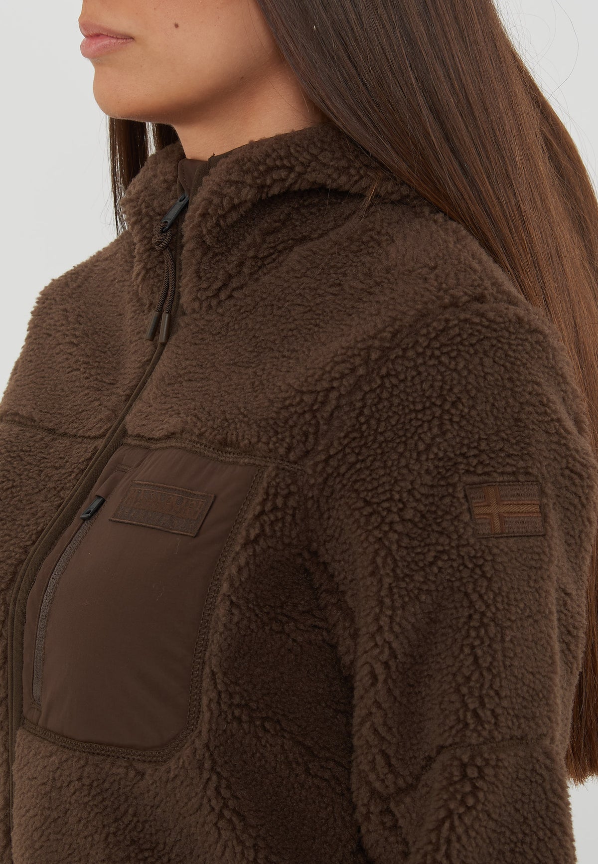 Felpa in Pile con Cappuccio e Zip Yupik Demitasse