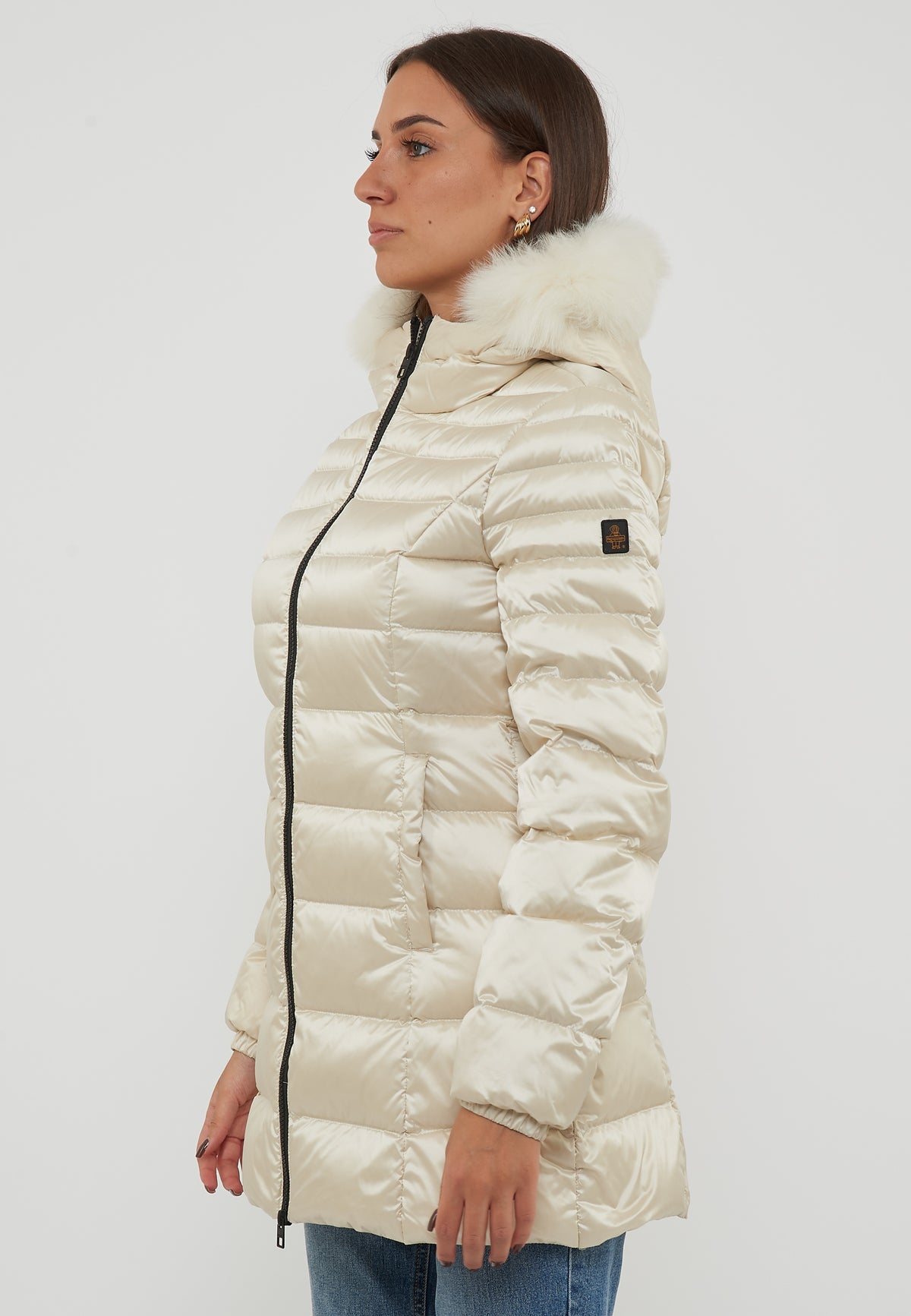 Piumino Long Mead Fur Jacket Tofu