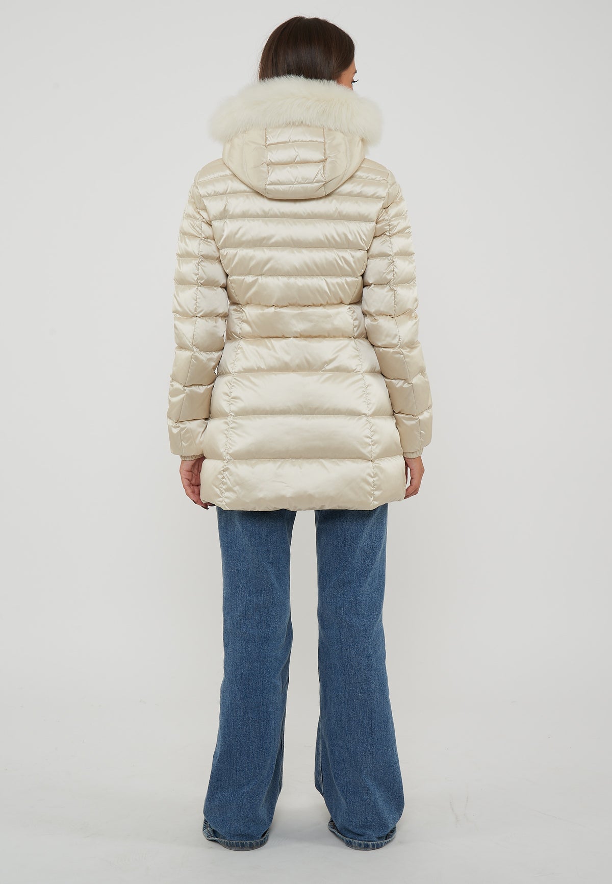 Piumino Long Mead Fur Jacket Tofu
