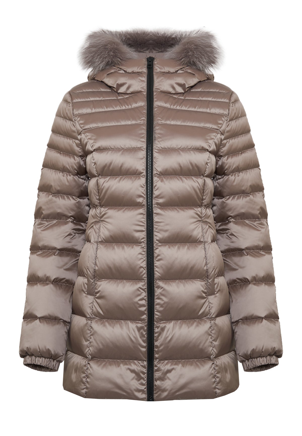 Piumino Long Mead Fur Jacket Mastice