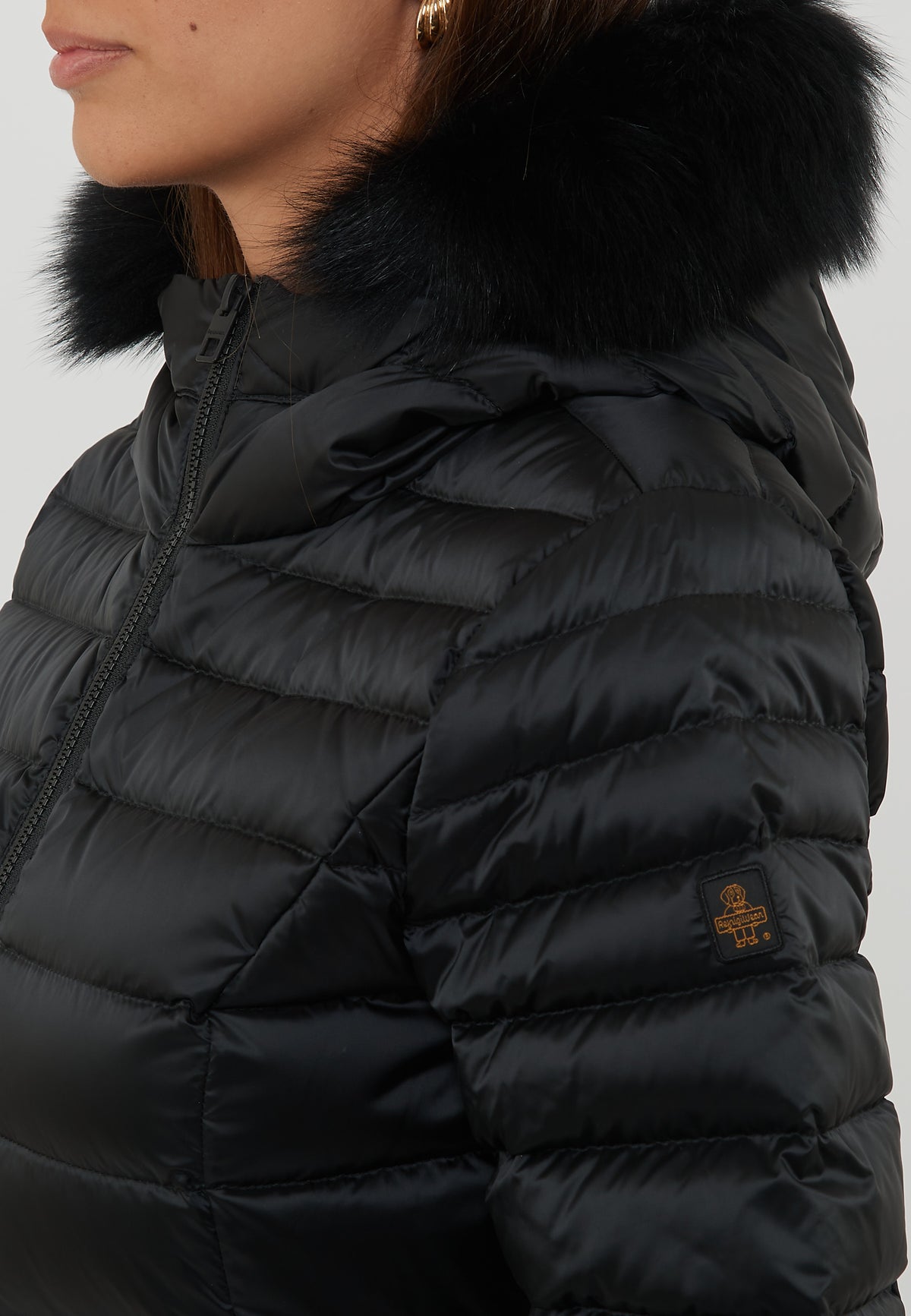 Piumino Long Mead Fur Jacket Black