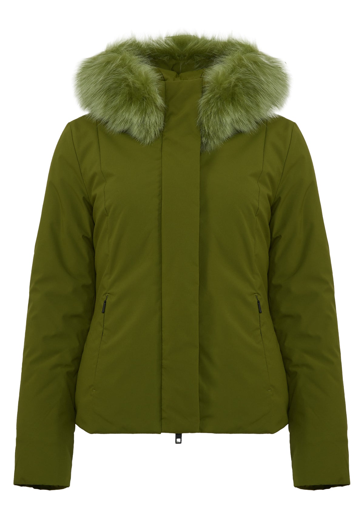 Parka Corto Donna Short Lady Tech Fur Jacket Pesto