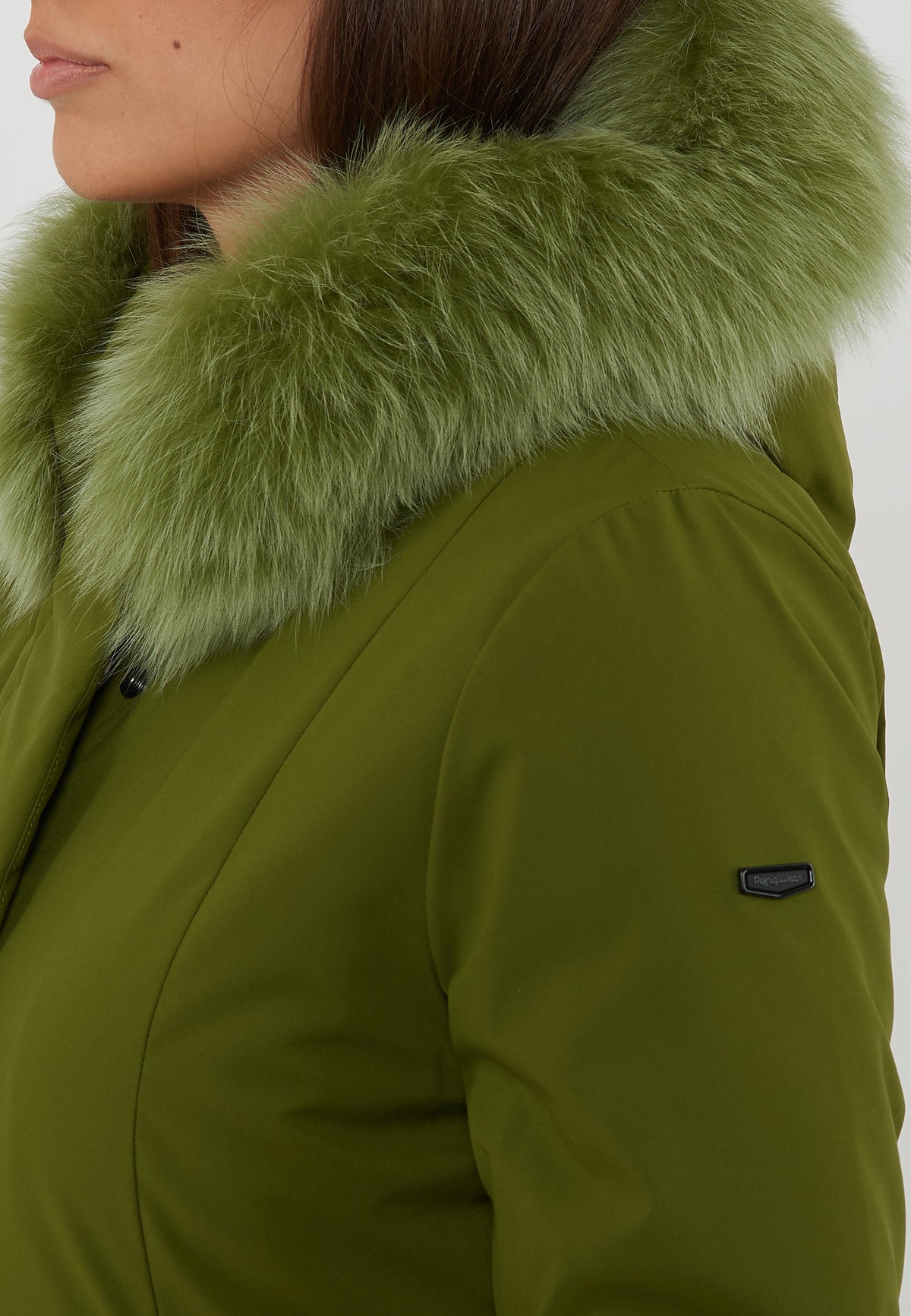 Parka Corto Donna Short Lady Tech Fur Jacket Pesto