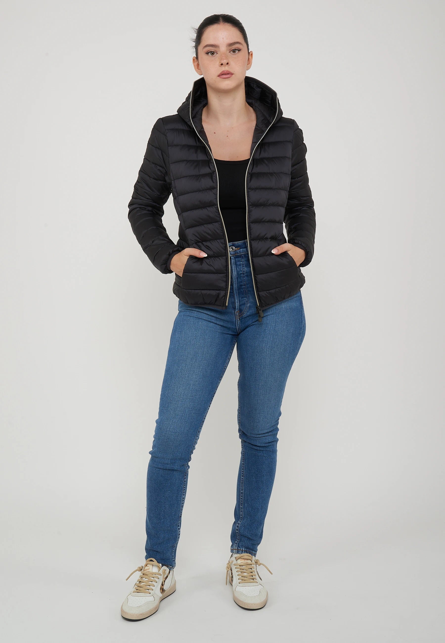 Piumino Animal Free Con Cappuccio Donna Alexis Black