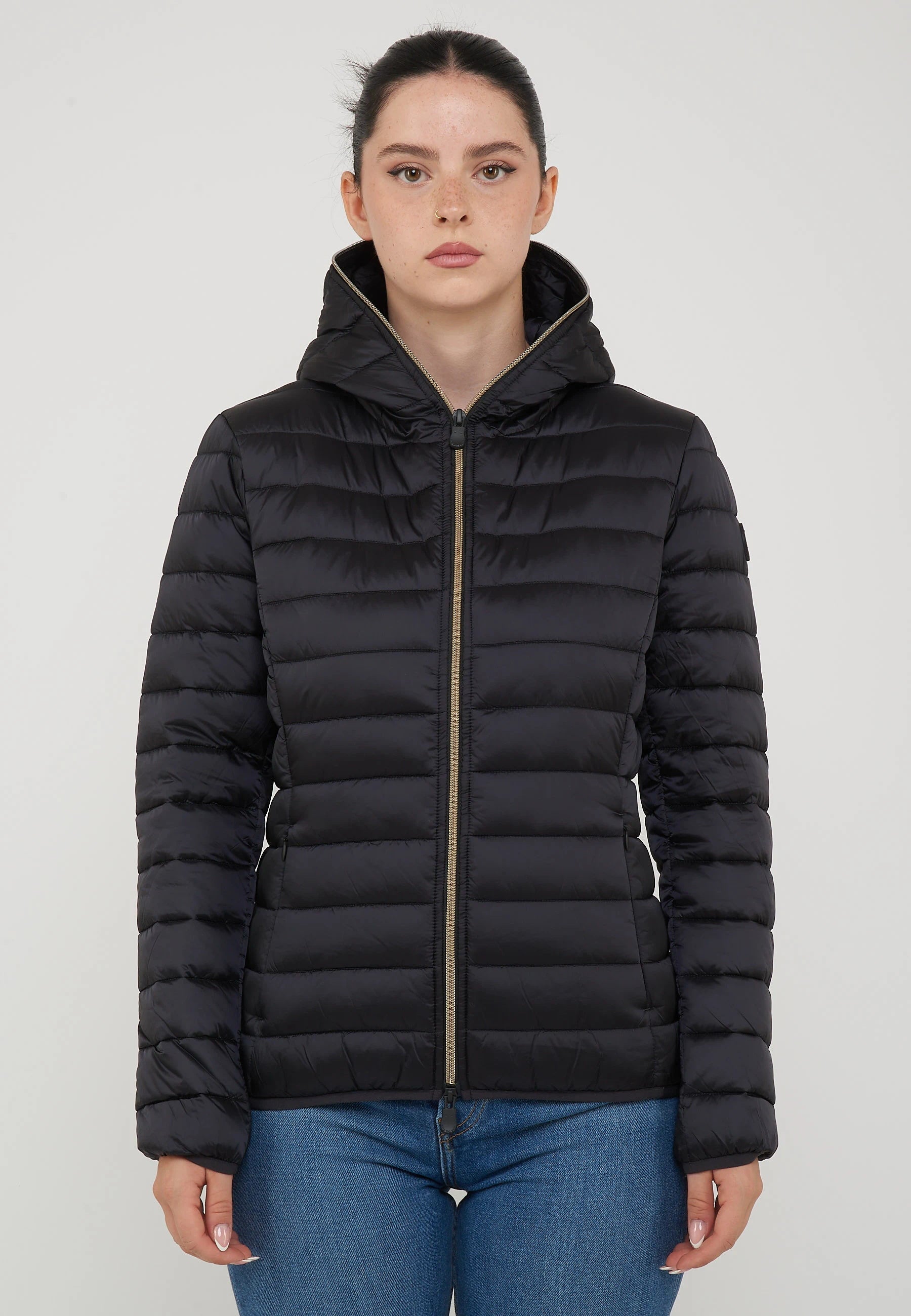 Piumino Animal Free Con Cappuccio Donna Alexis Black
