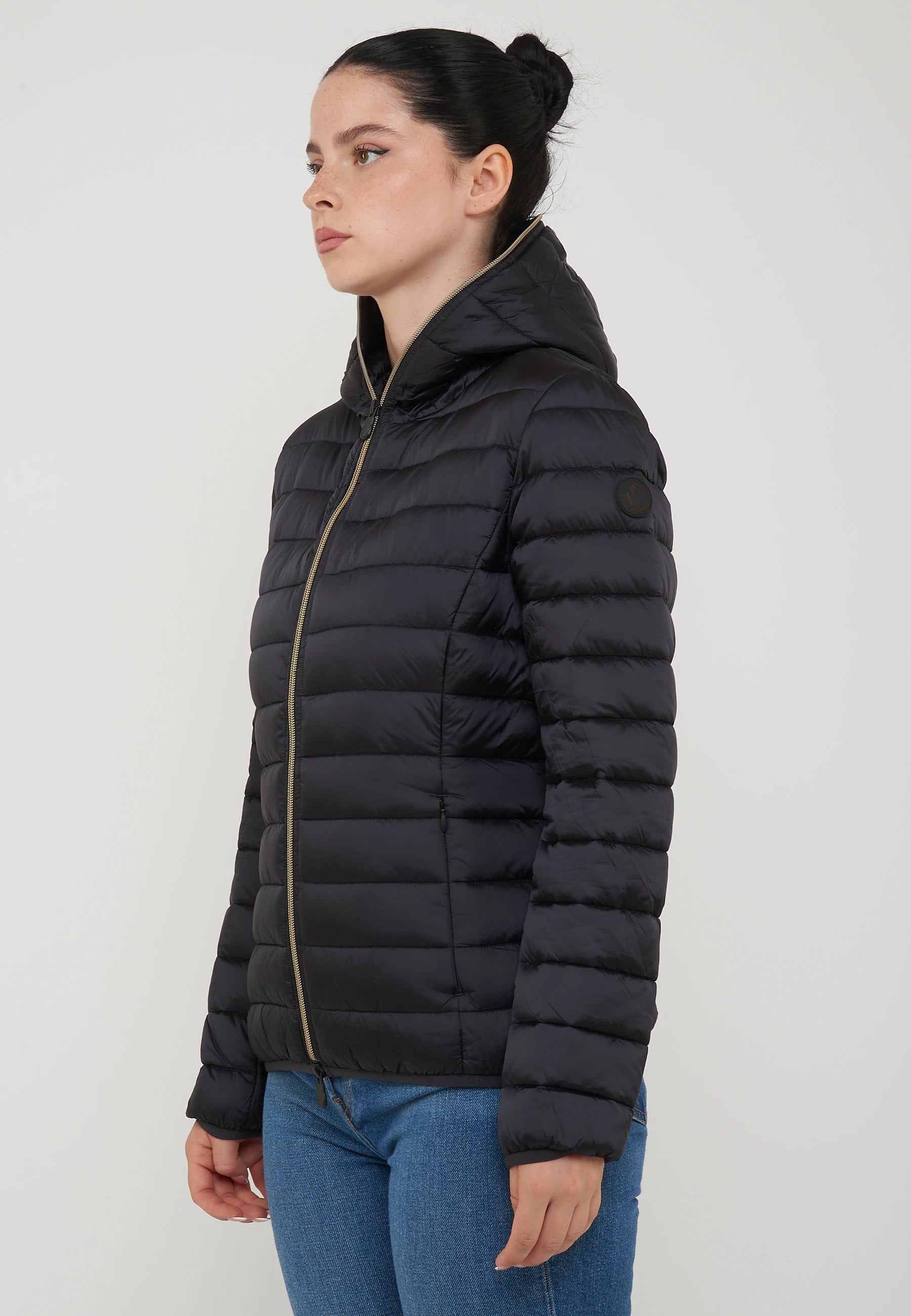 Piumino Animal Free Con Cappuccio Donna Alexis Black