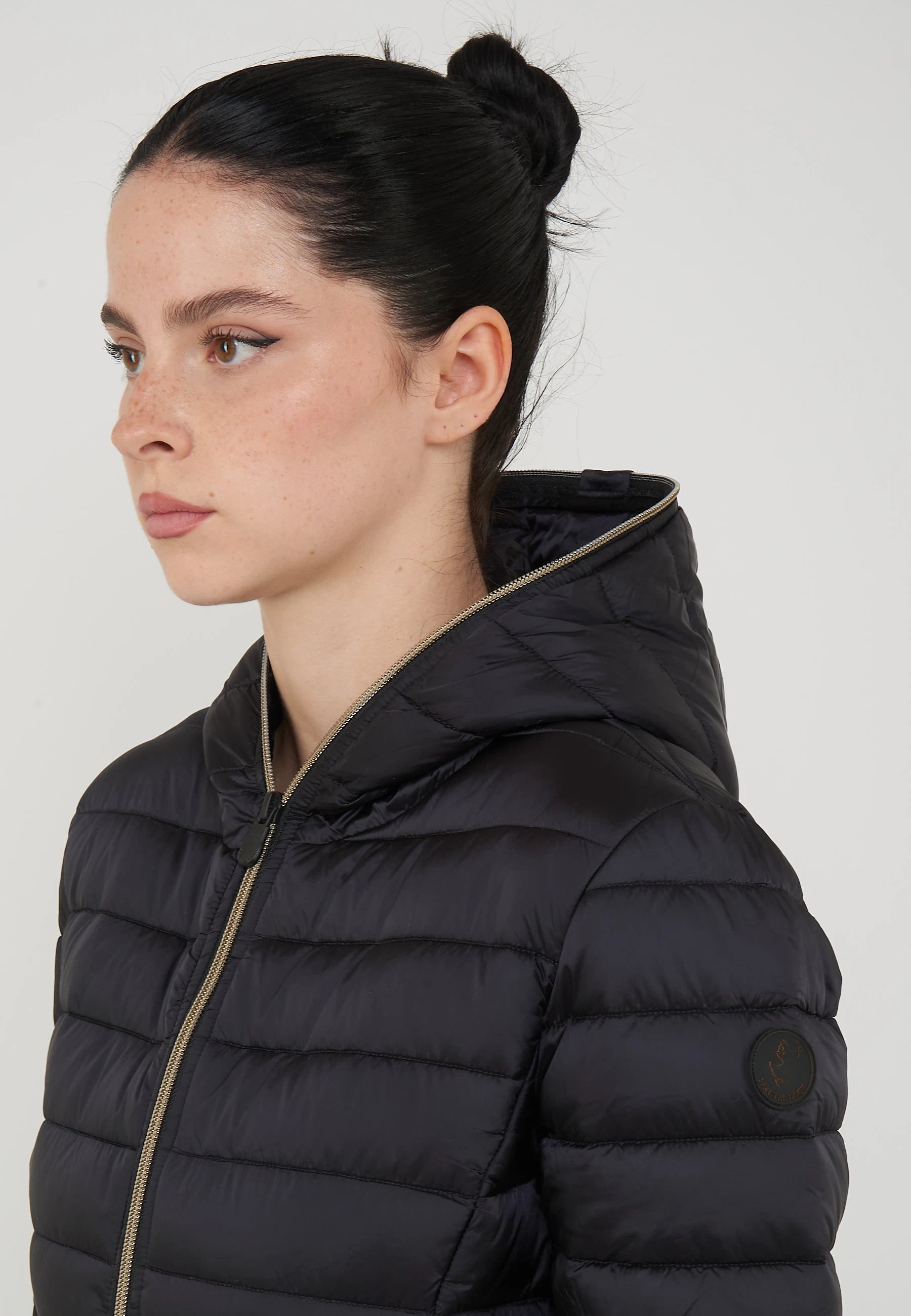 Piumino Animal Free Con Cappuccio Donna Alexis Black