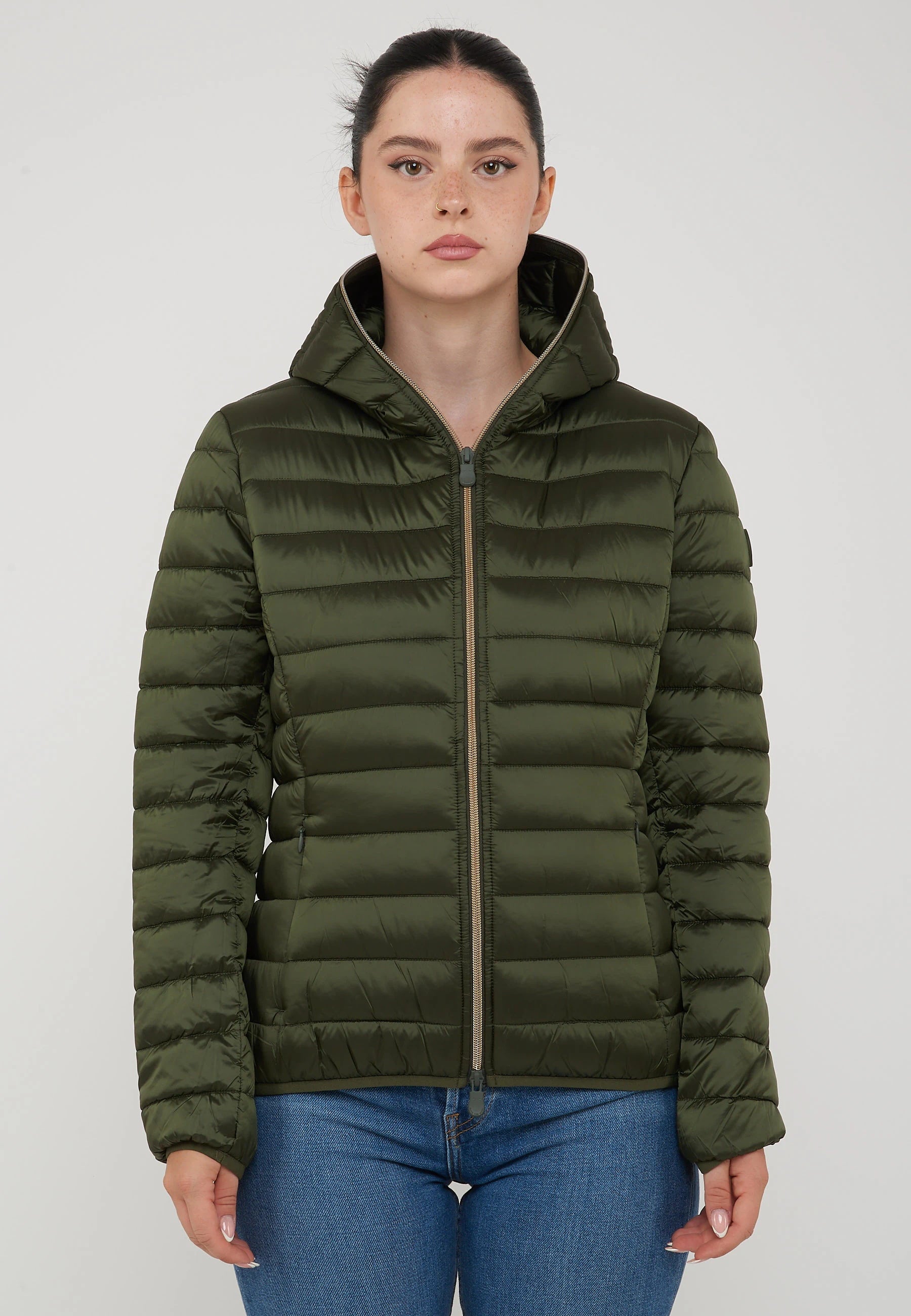 Piumino Animal Free Con Cappuccio Donna Alexis Pine Green