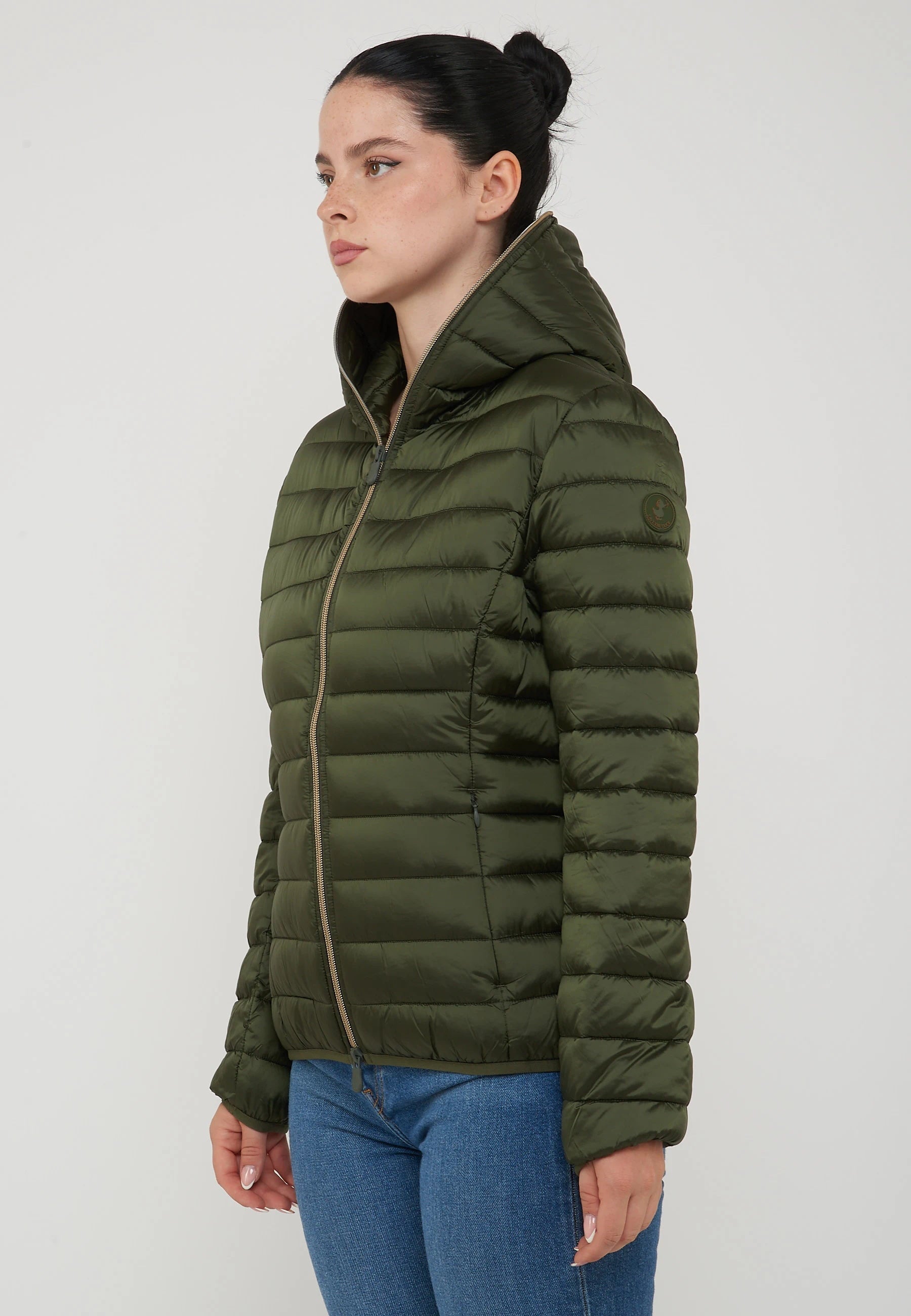Piumino Animal Free Con Cappuccio Donna Alexis Pine Green
