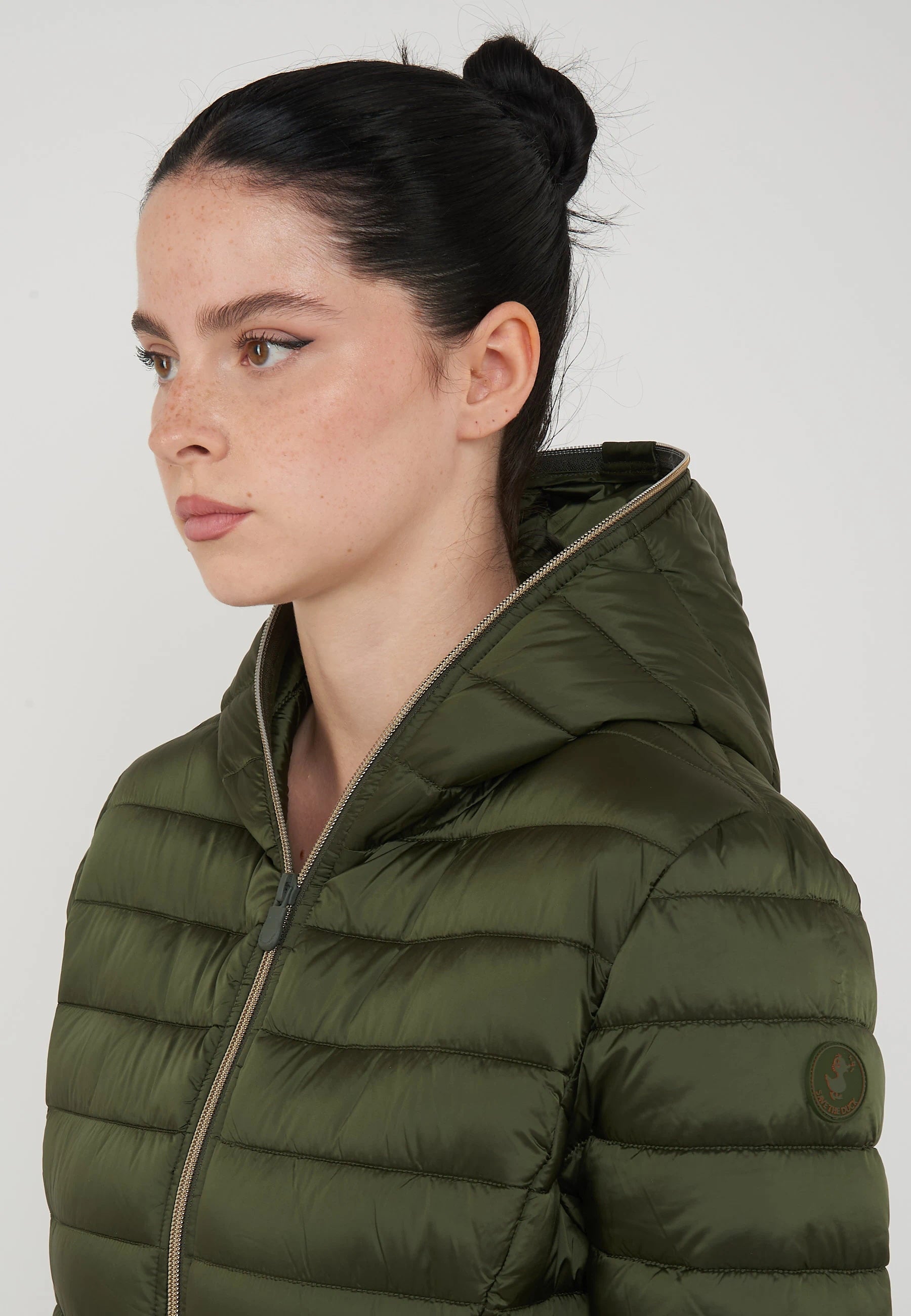 Piumino Animal Free Con Cappuccio Donna Alexis Pine Green